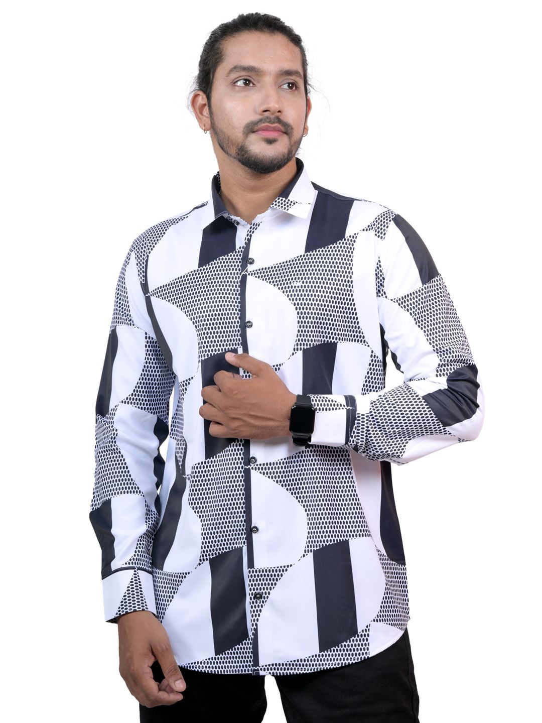 

WHITE HANGER Men Cotton Opaque Printed Casual Shirt