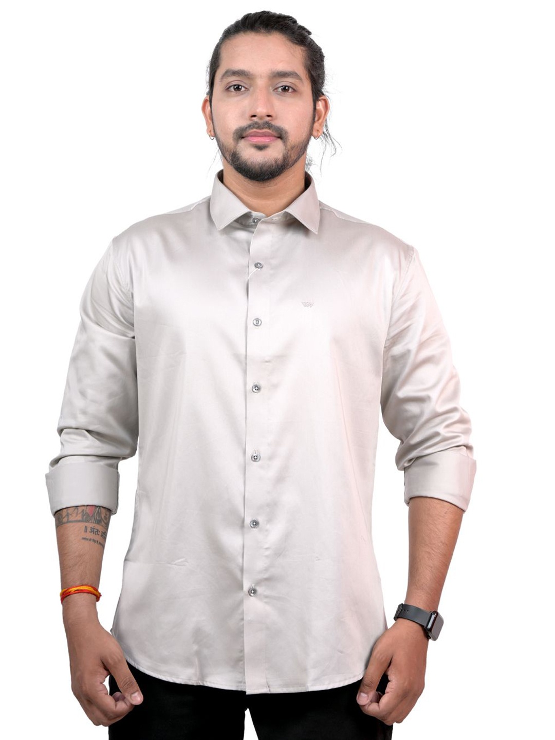 

WHITE HANGER Men Solid Opaque Casual Shirt, Grey