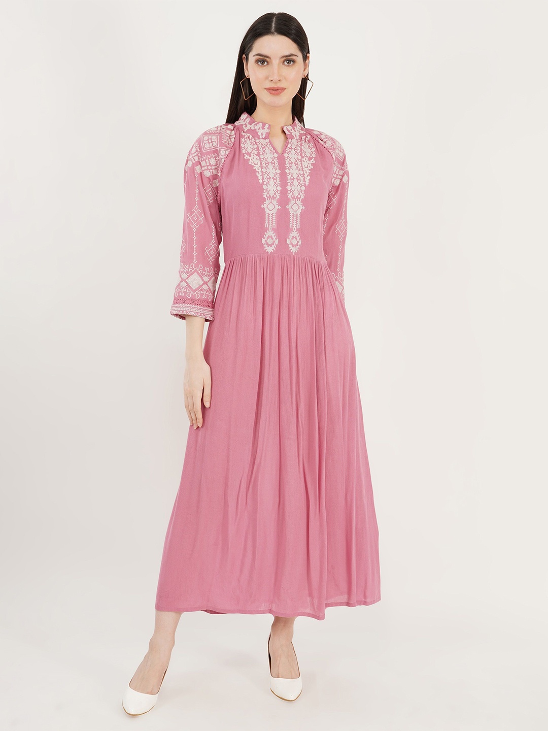 

Sonnesta Cotton Fit & Flare Midi Dress, Pink