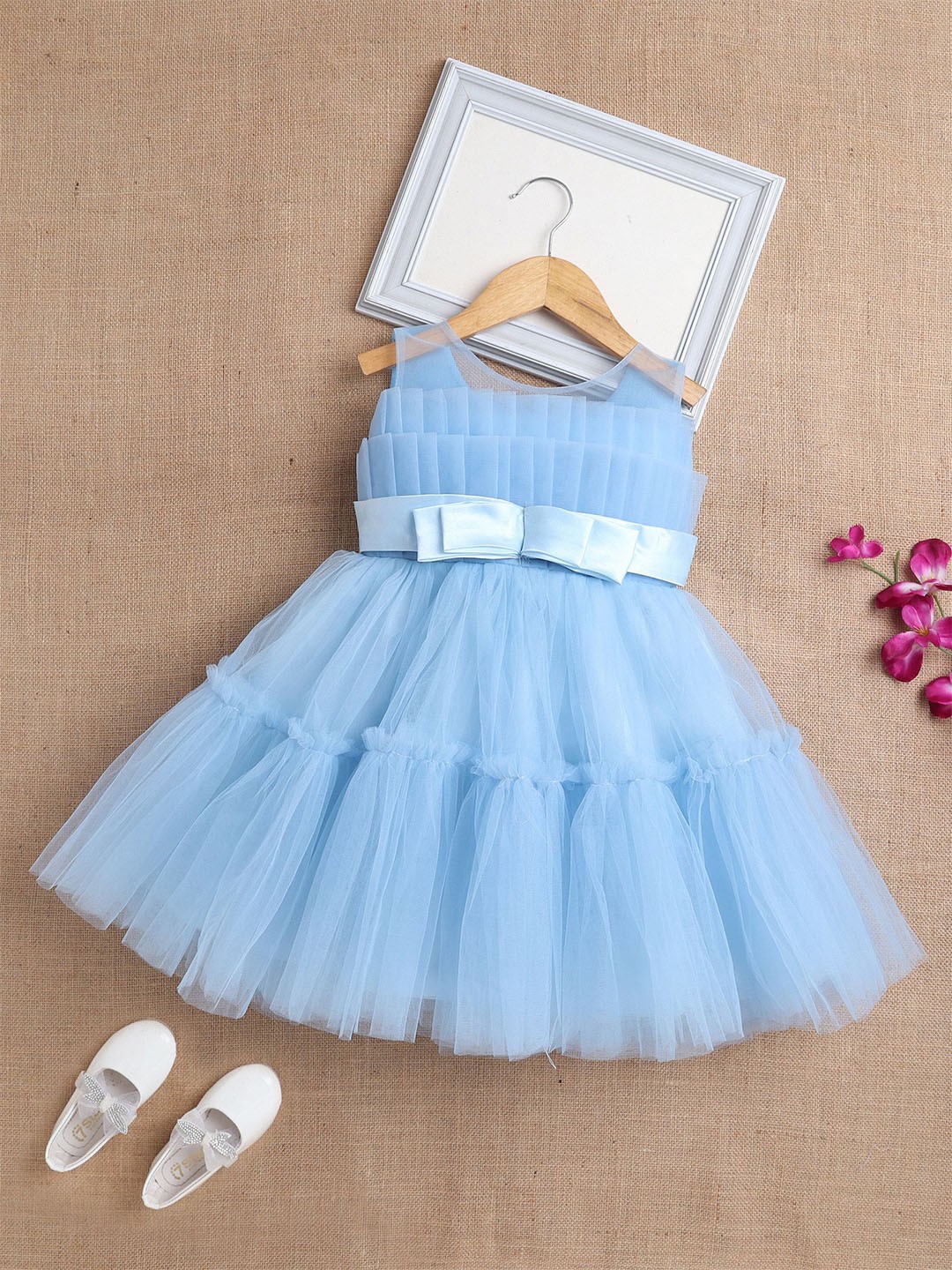 

The Magic Wand Net Fit & Flare Dress, Blue