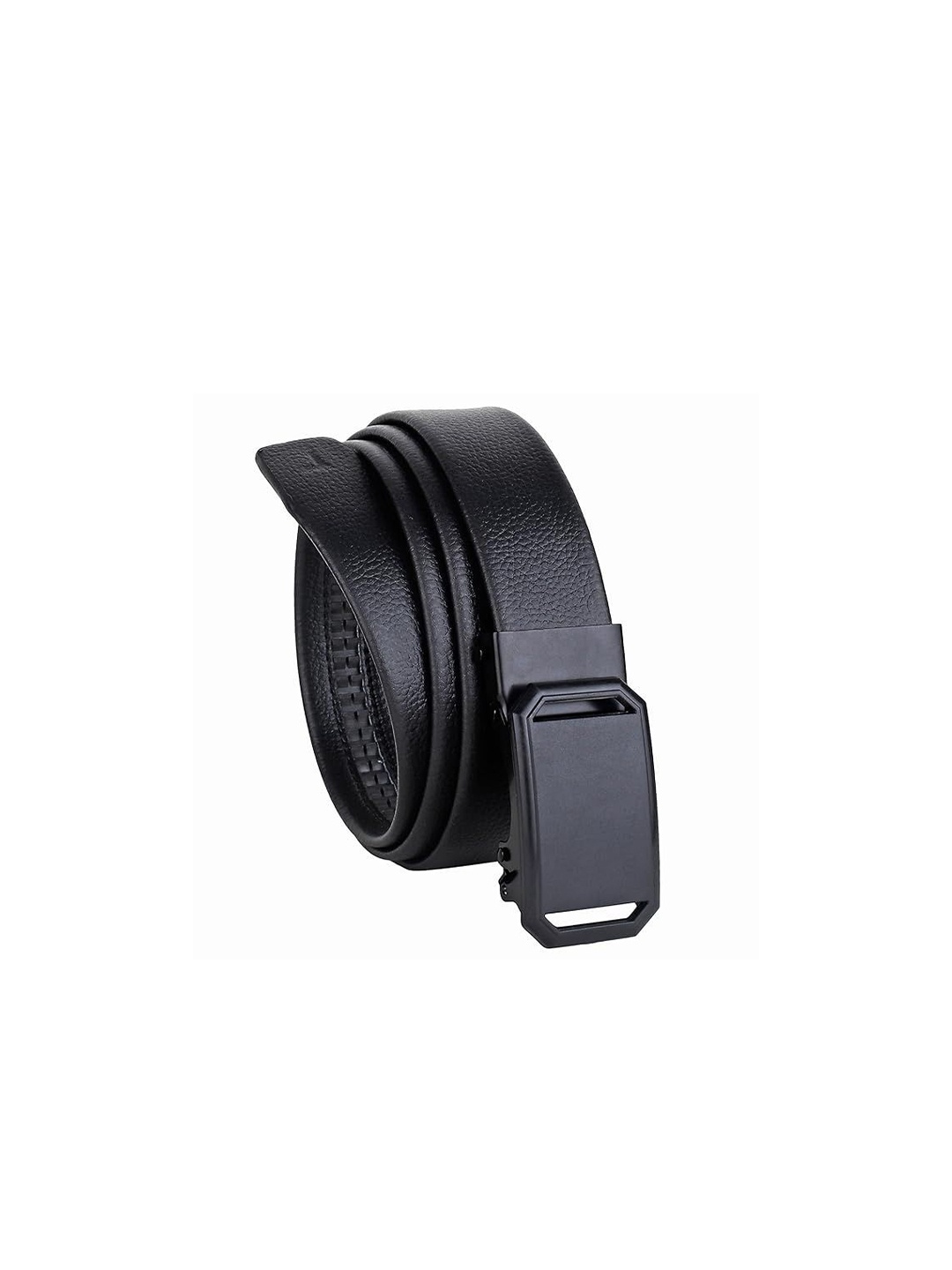 

ZEVORA Men Solid Slider Buckle Closure Belt, Black