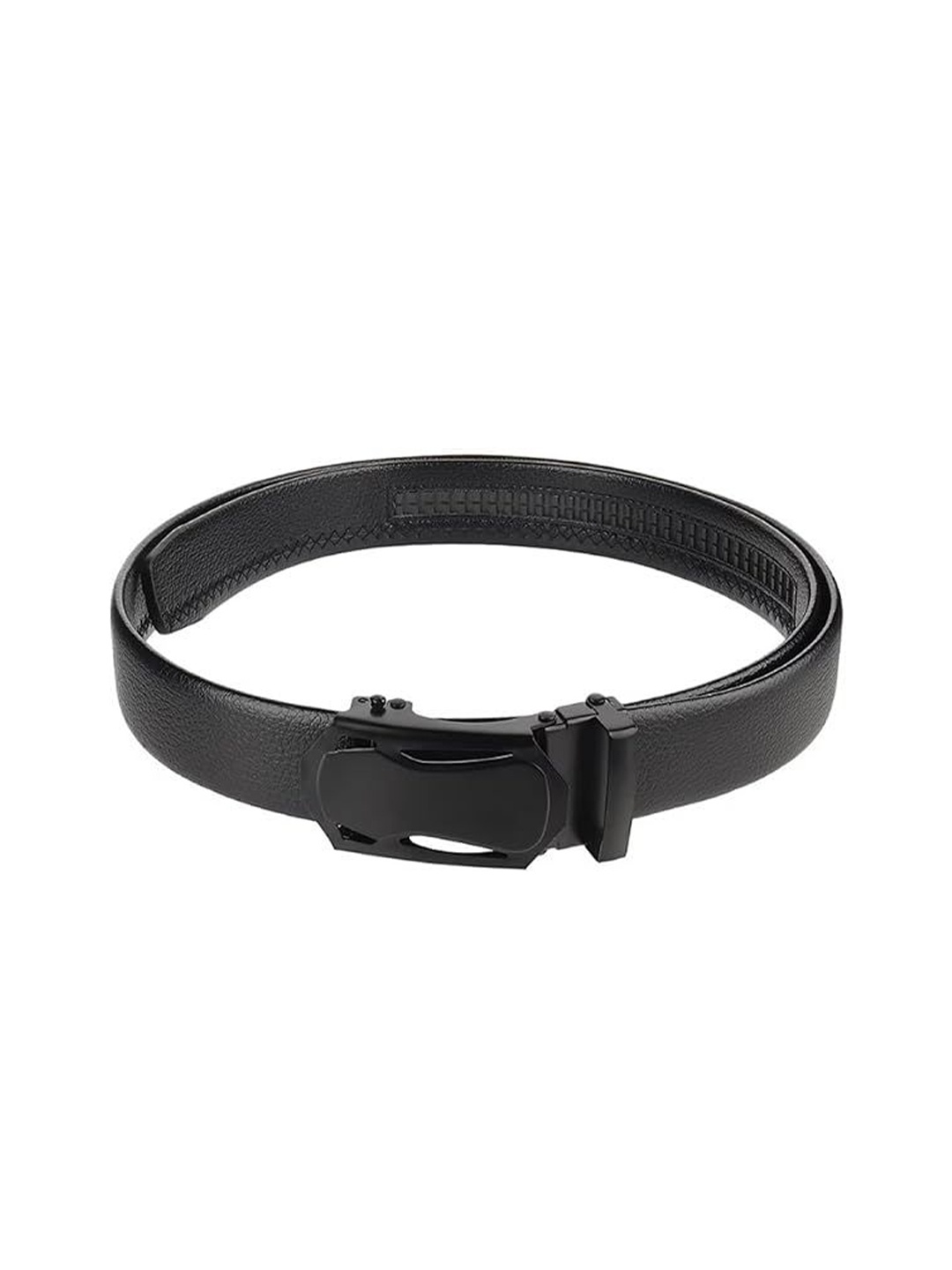 

ZEVORA Men Solid Slider Buckle Closure Belt, Black