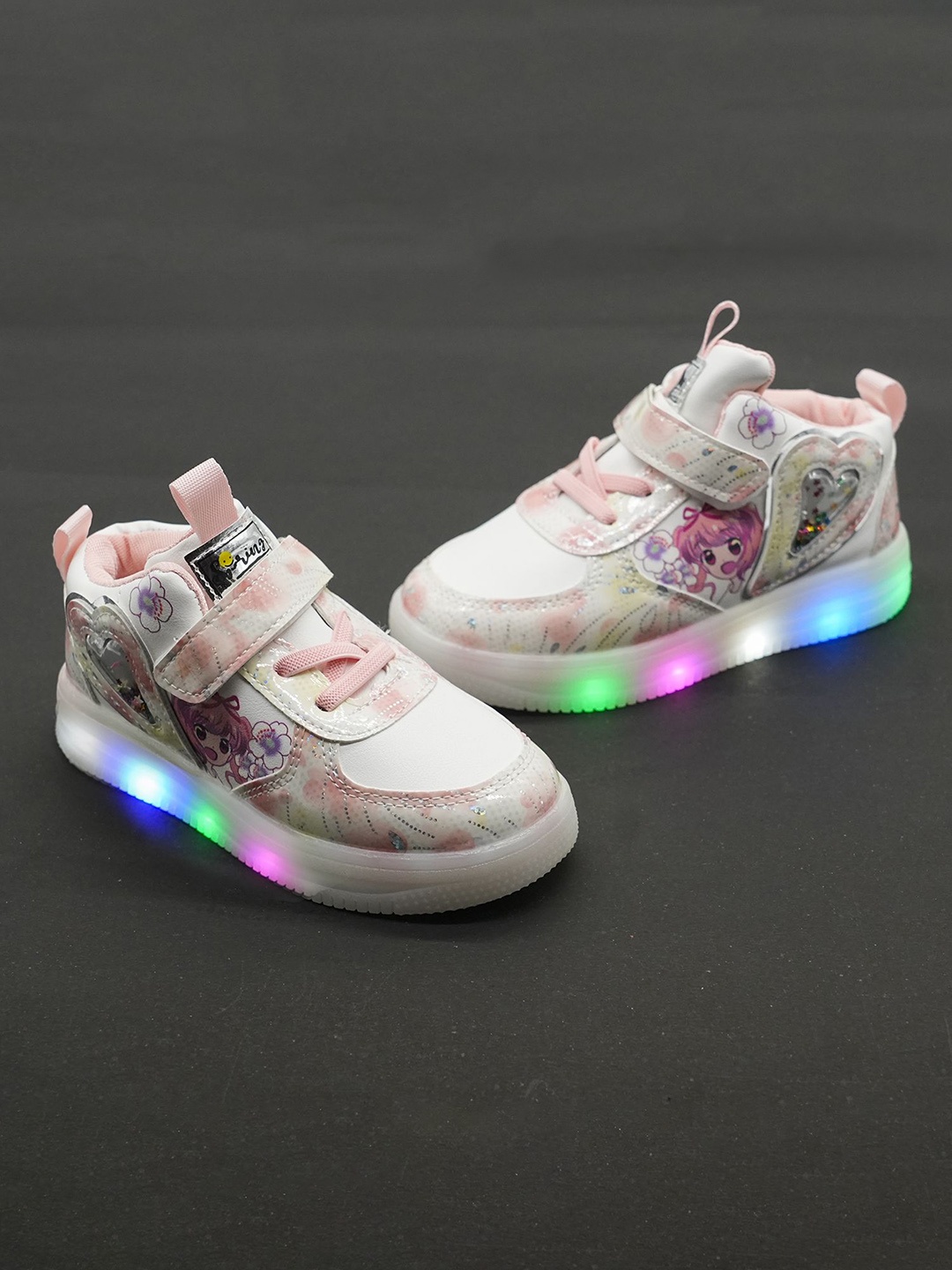 

BAESD Kids Printed Round Toe Comfort Insole Sneakers, Pink
