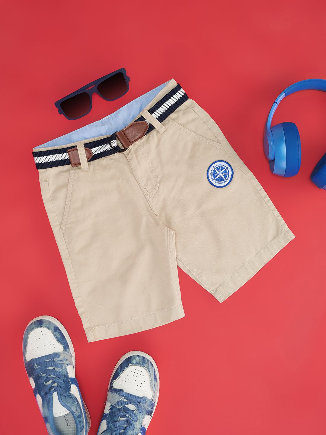 

Pantaloons Junior Boys Cotton Regular Fit Shorts, Beige