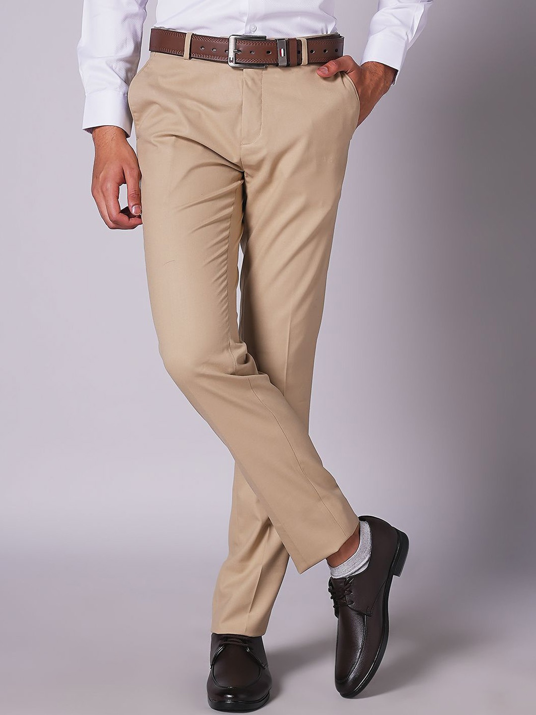 

INSPIRO Men Slim Fit Trousers, Beige