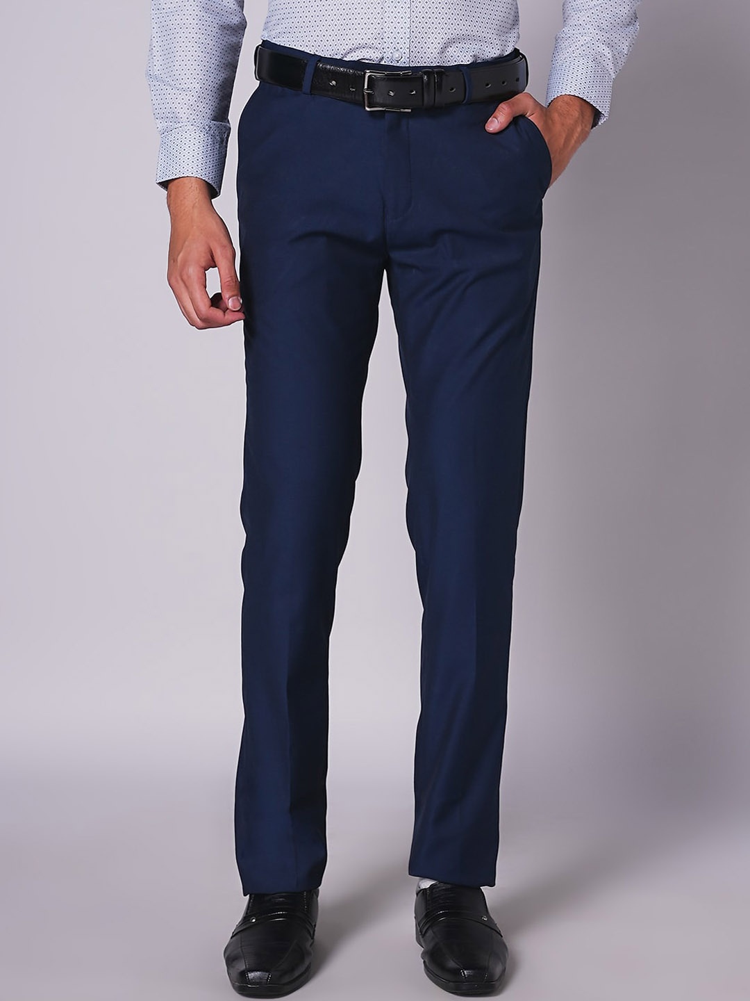 

INSPIRO Men Slim Fit Trousers, Navy blue
