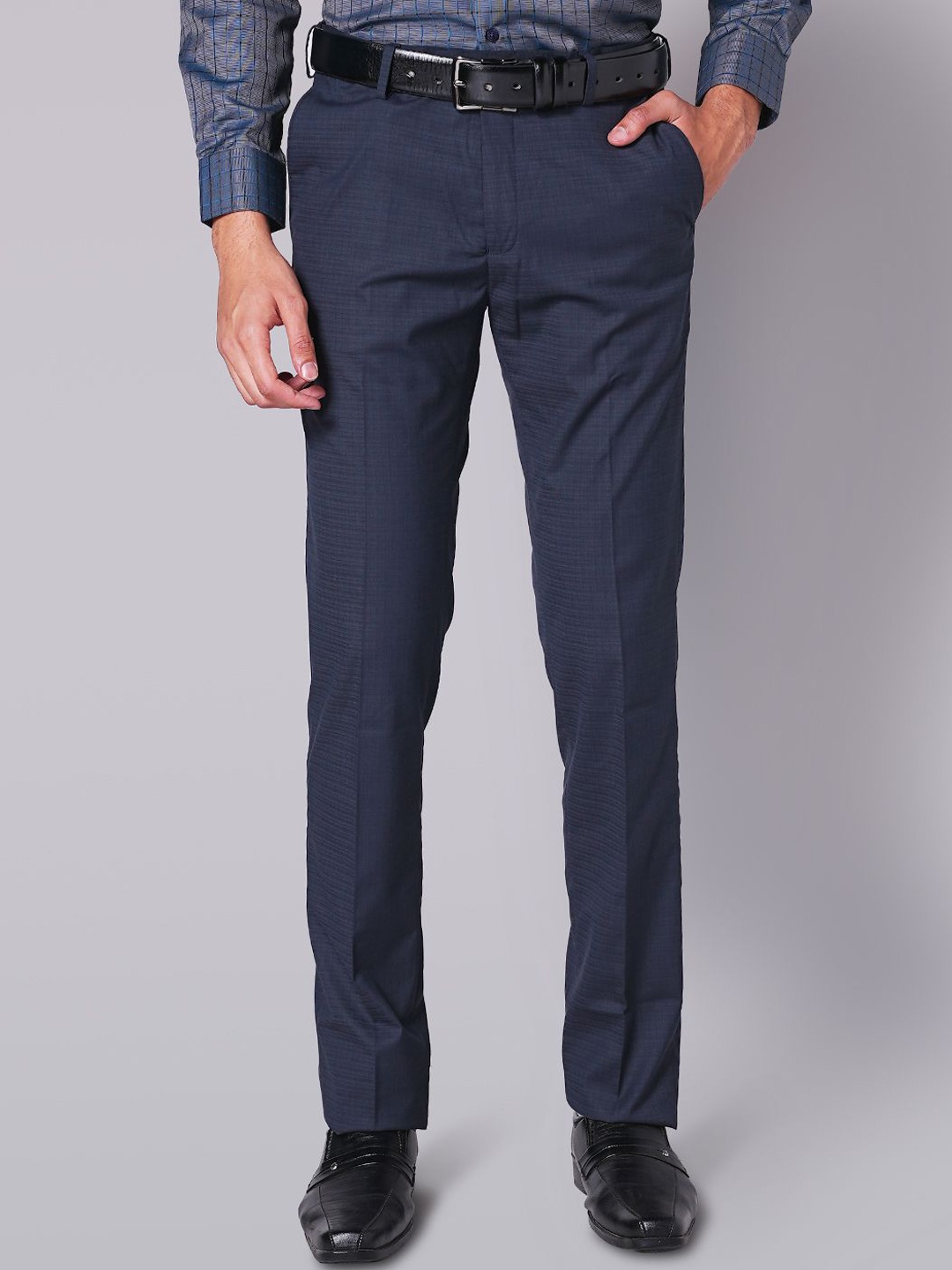 

INSPIRO Men Slim Fit Trousers, Navy blue