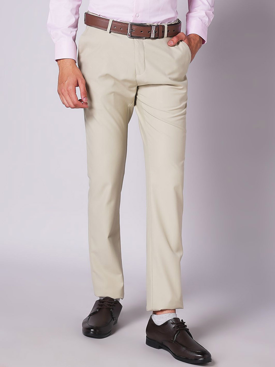 

INSPIRO Men Slim Fit Trousers, Beige