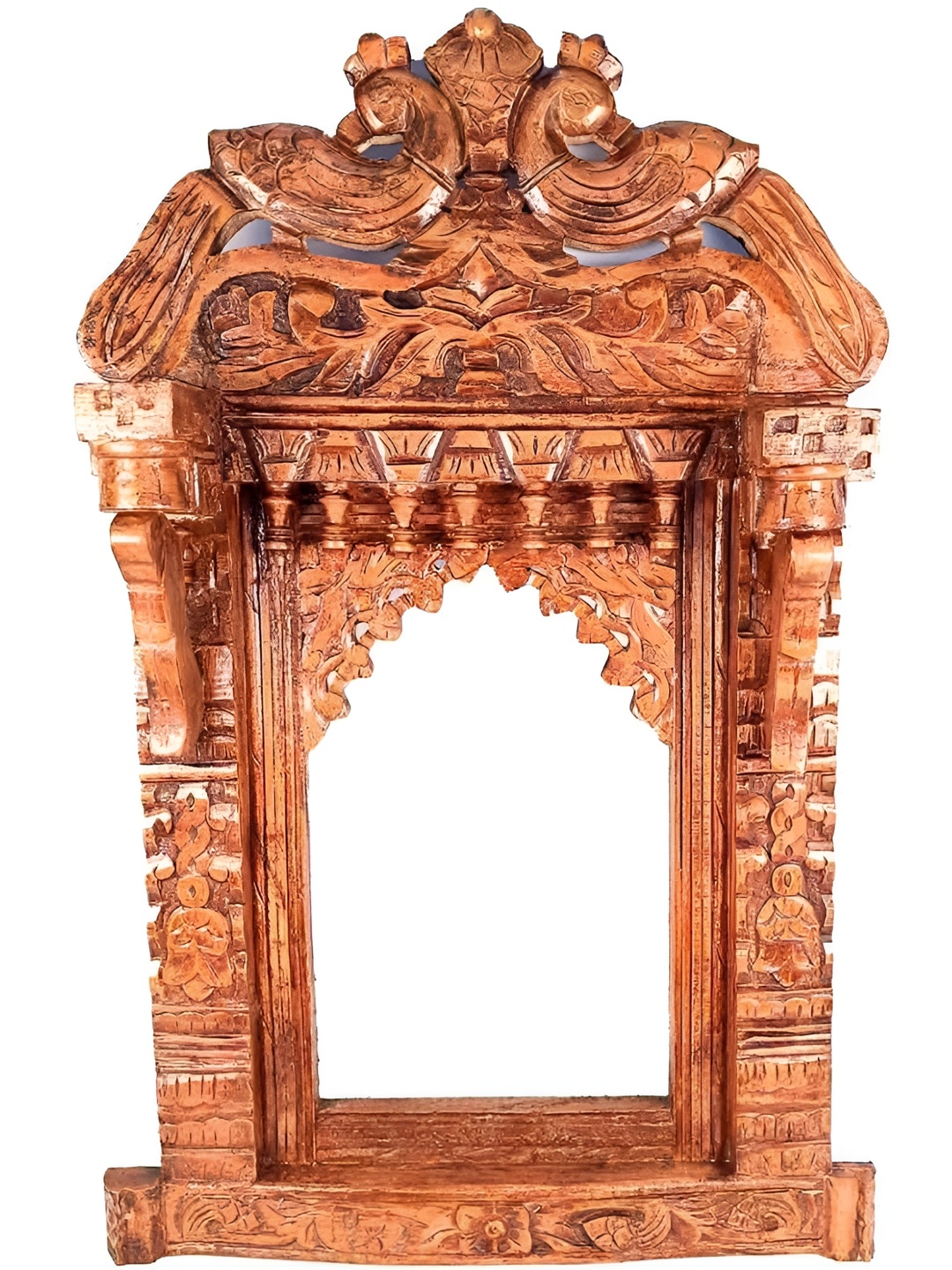 

apka mart Brown Textured Wooden Jharokha Wall Decor