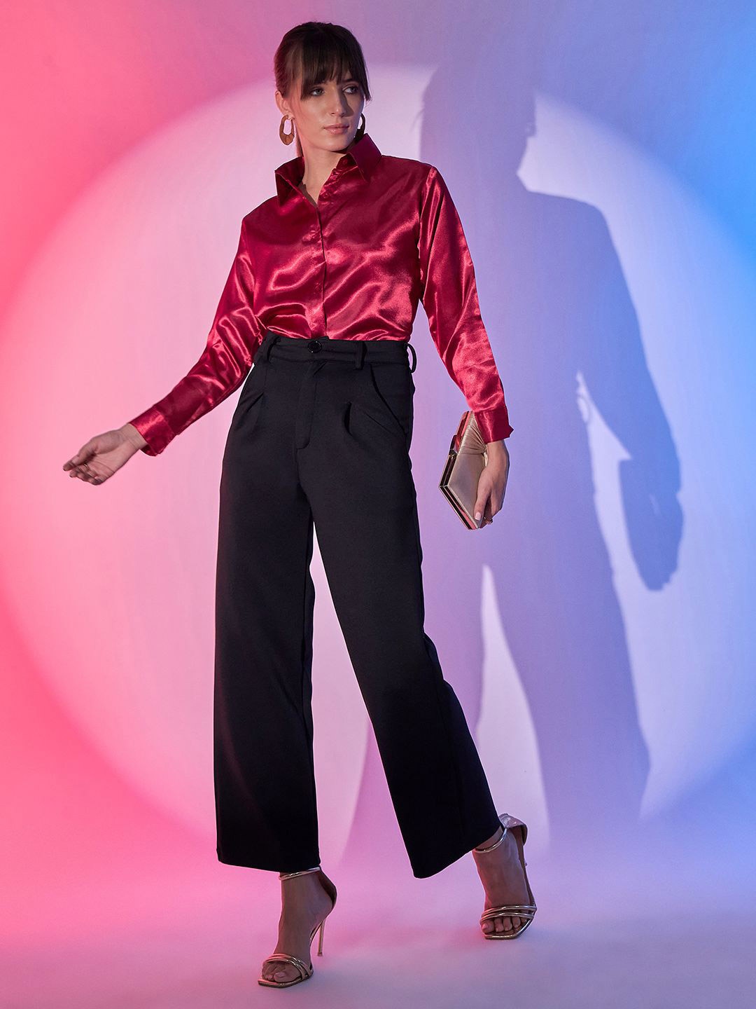

BUY NEW TREND Women Classic Opaque Casual Shirt, Red