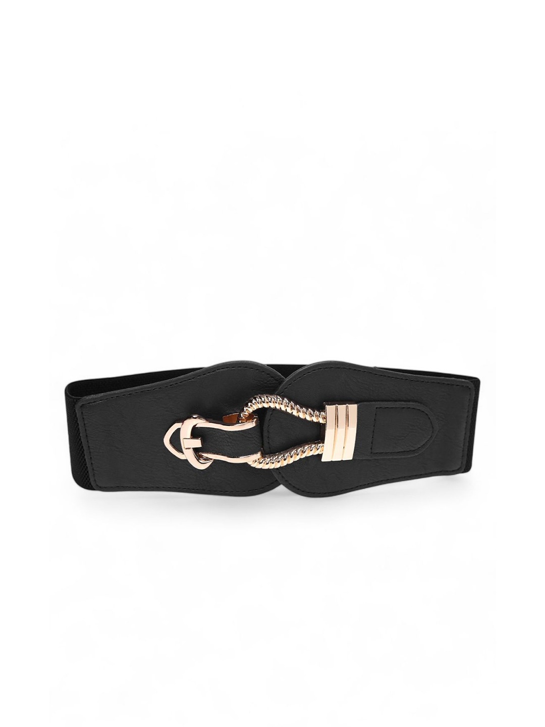 REDHORNS Women Textured Tang Closure Belt, Black