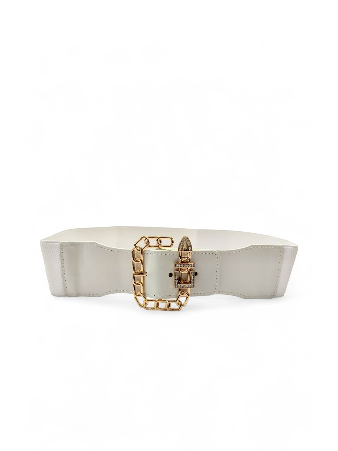 

REDHORNS Women Solid Tang Closure Belt, White