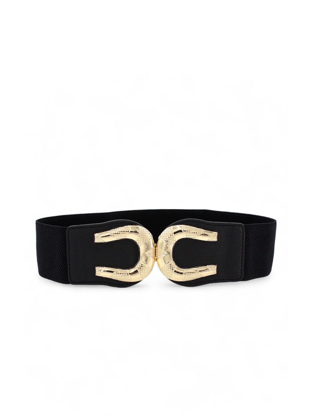 REDHORNS Women Solid Interlock Closure Belt, Black