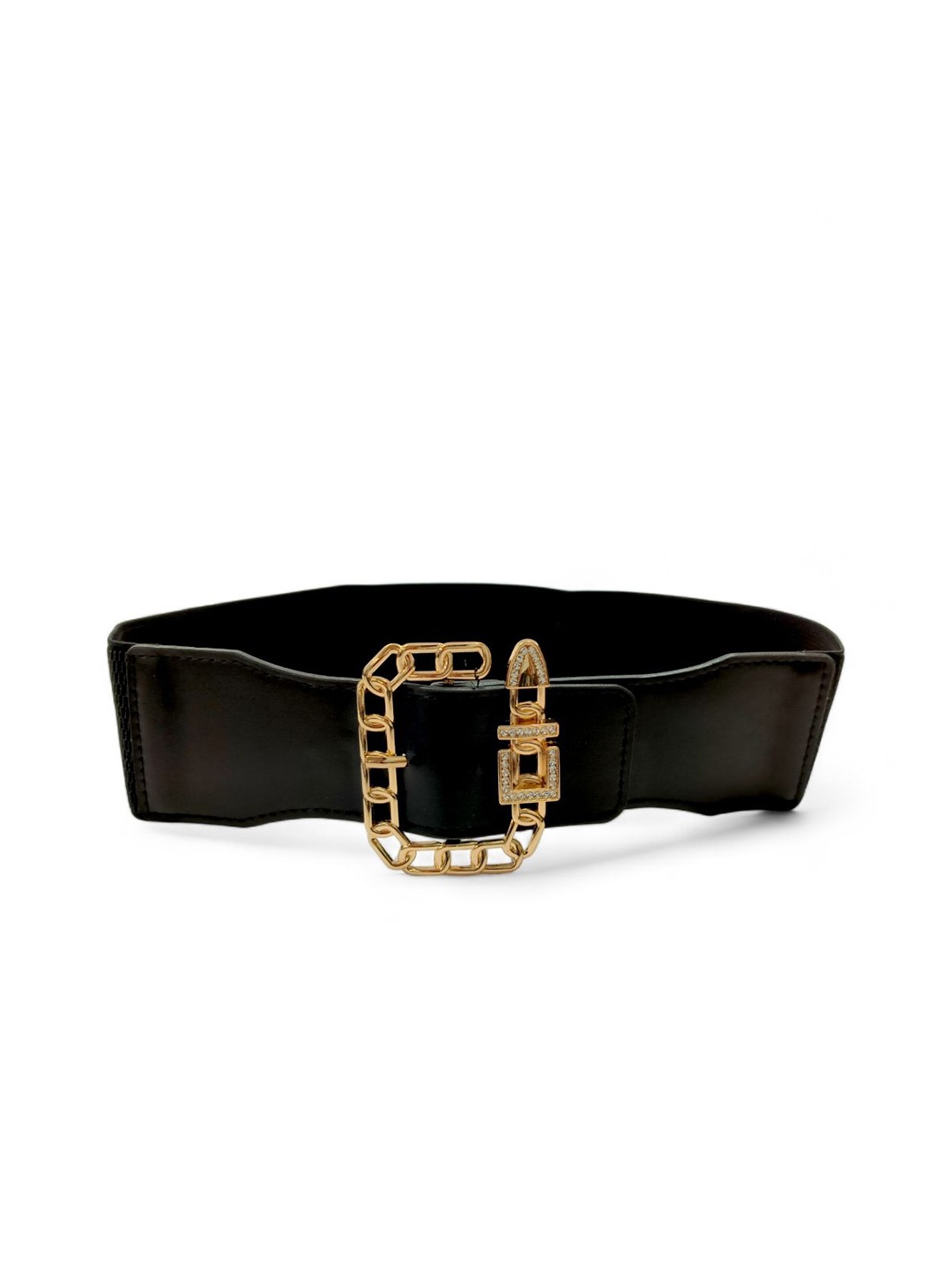 

REDHORNS Women Solid Interlock Closure Belt, Black
