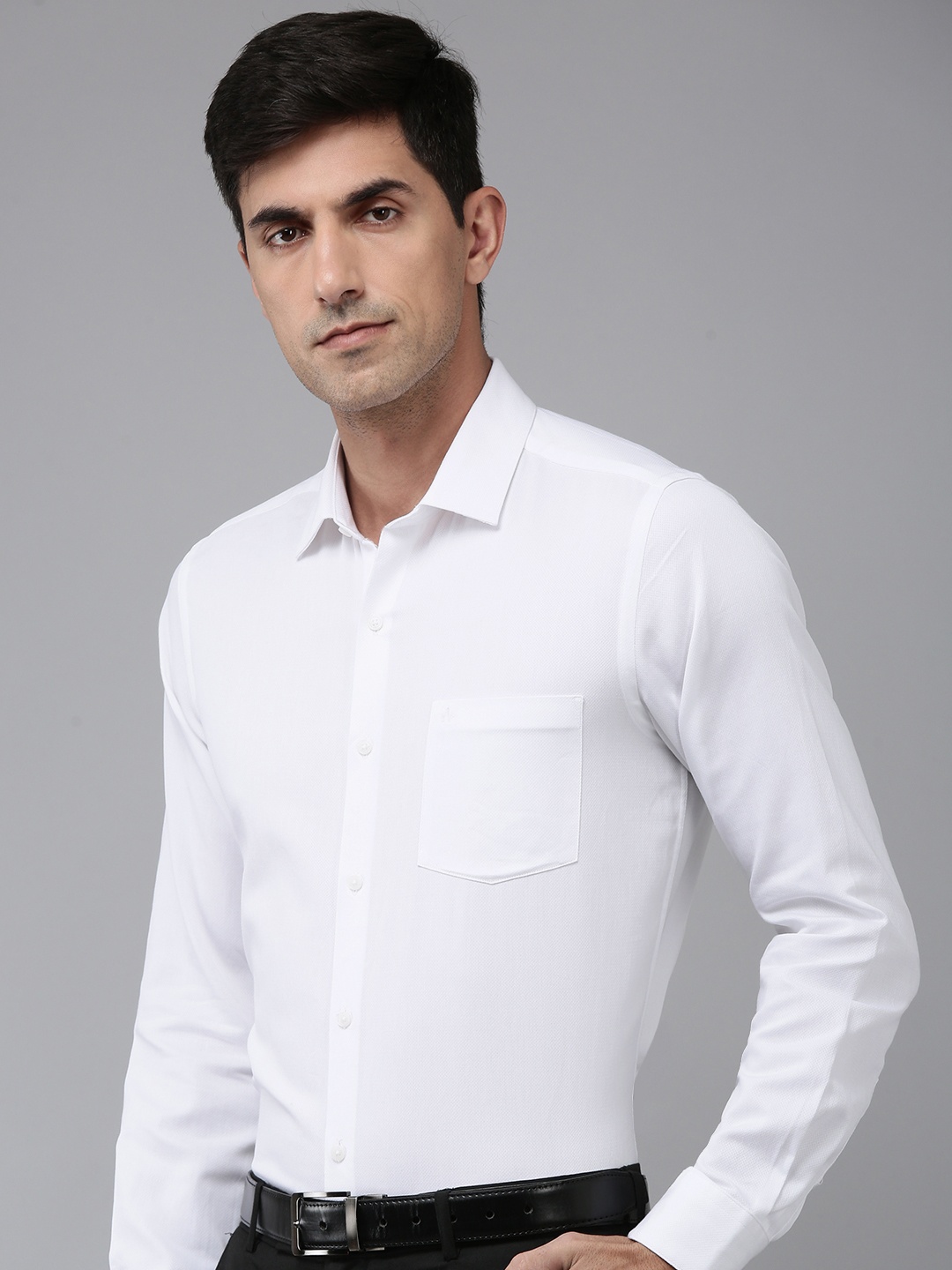 

Arrow Pure Cotton Manhattan Slim Fit Self-Design Formal Shirt, White