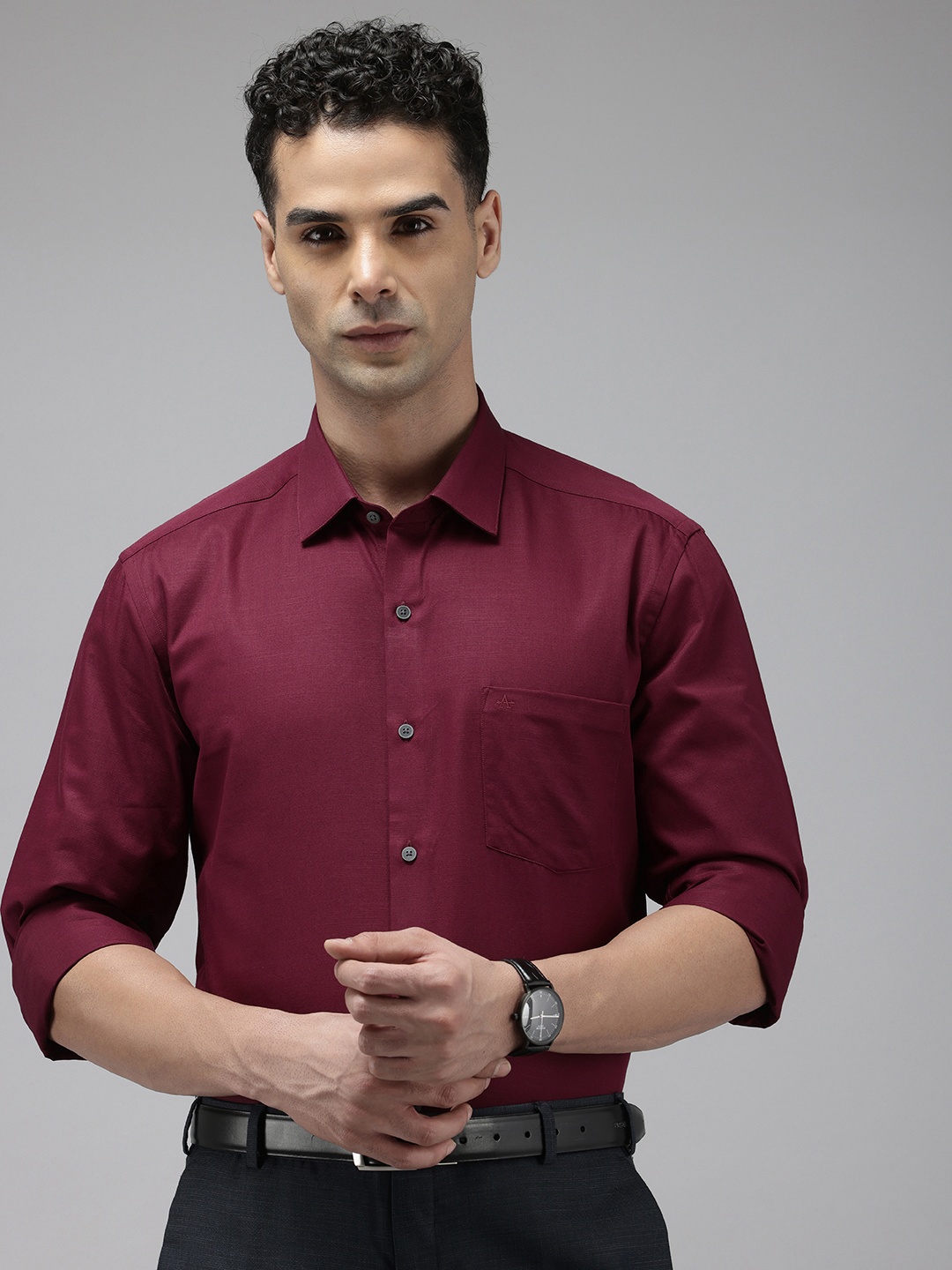 

Arrow Manhattan Slim Fit Opaque Pure Cotton Formal Shirt, Maroon