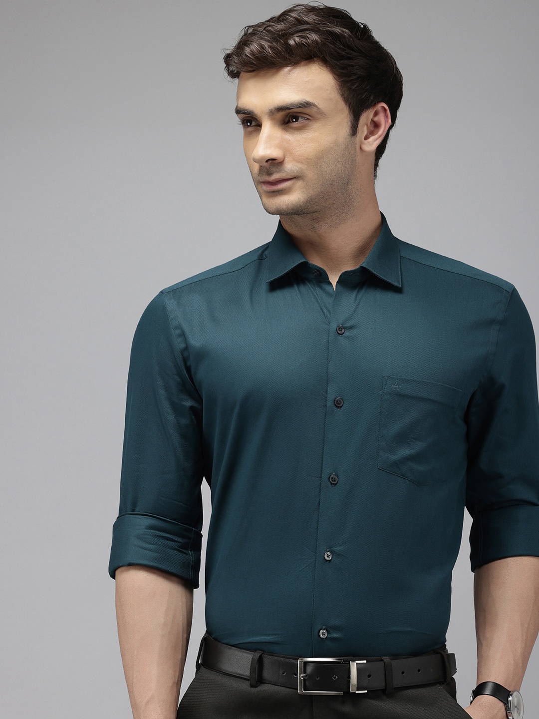 

Arrow Manhattan Slim Fit Opaque Pure Cotton Formal Shirt, Teal
