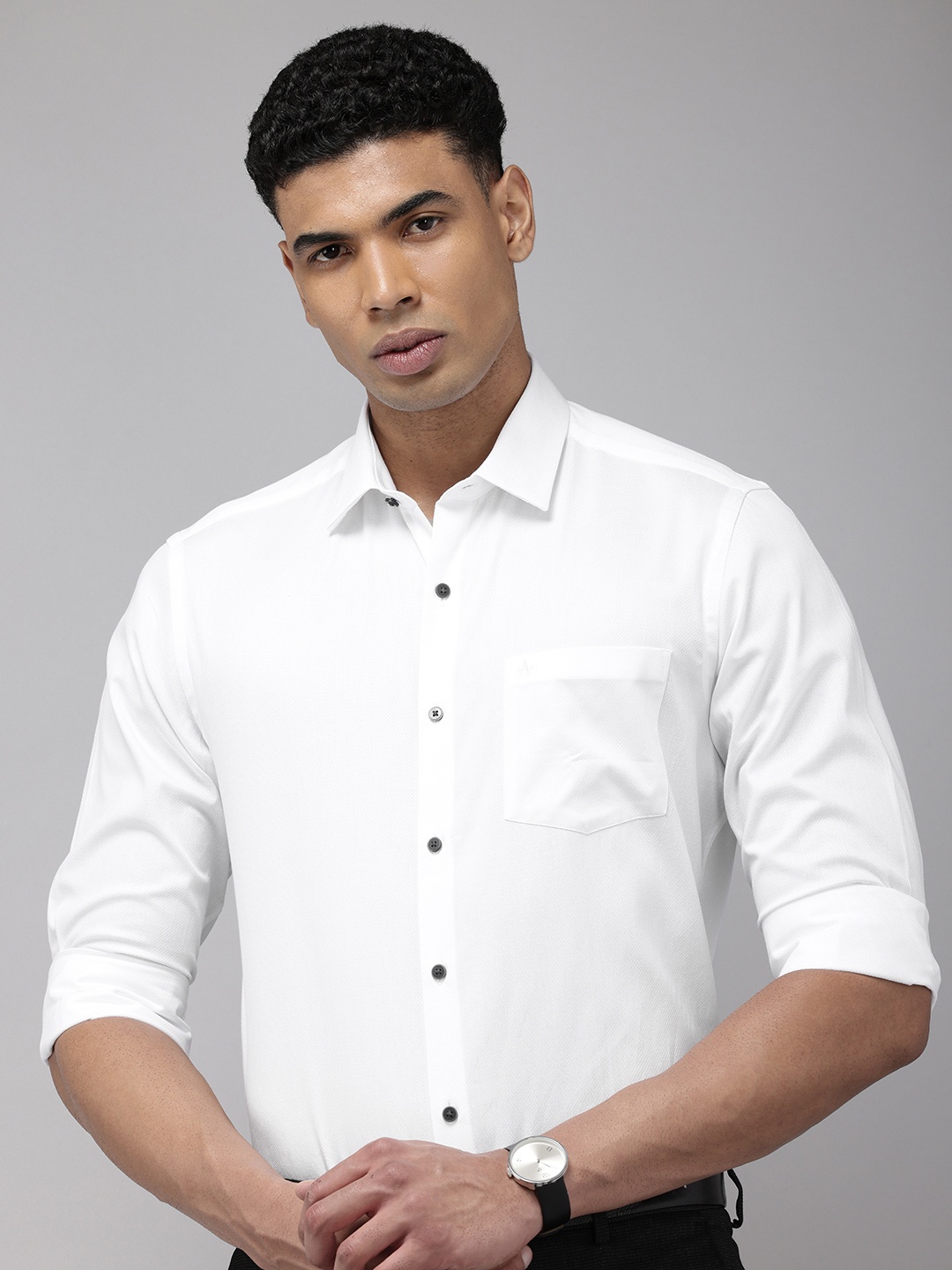 

Arrow Manhattan Slim Fit Opaque Pure Cotton Formal Shirt, White