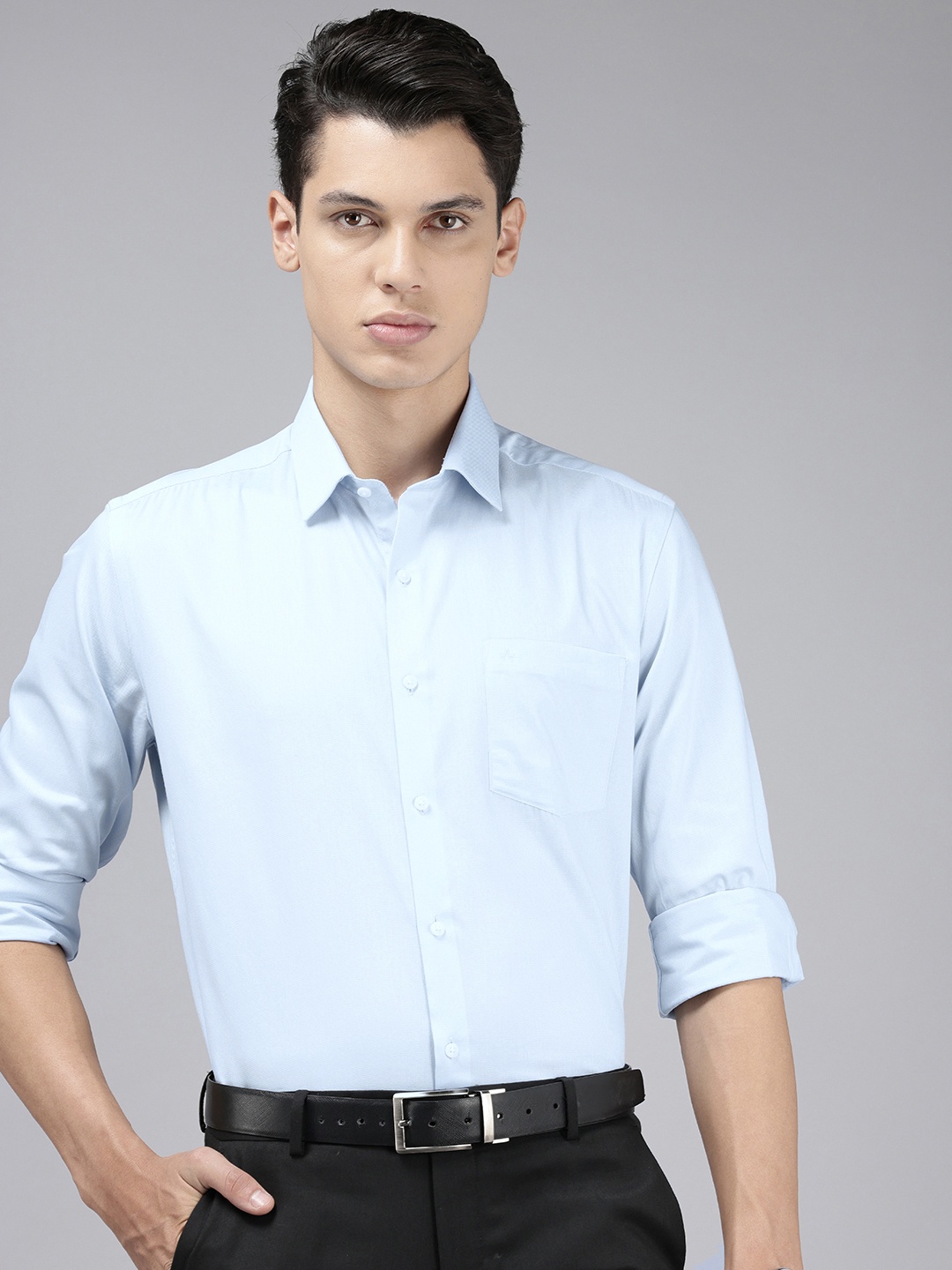 

Arrow Pure Cotton Manhattan Slim Fit Opaque Formal Shirt, Blue
