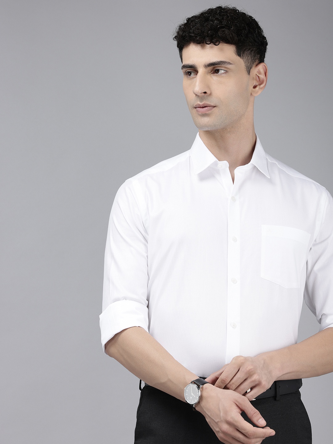 

Arrow Pure Cotton Textured Manhattan Slim Fit Opaque Formal Shirt, White