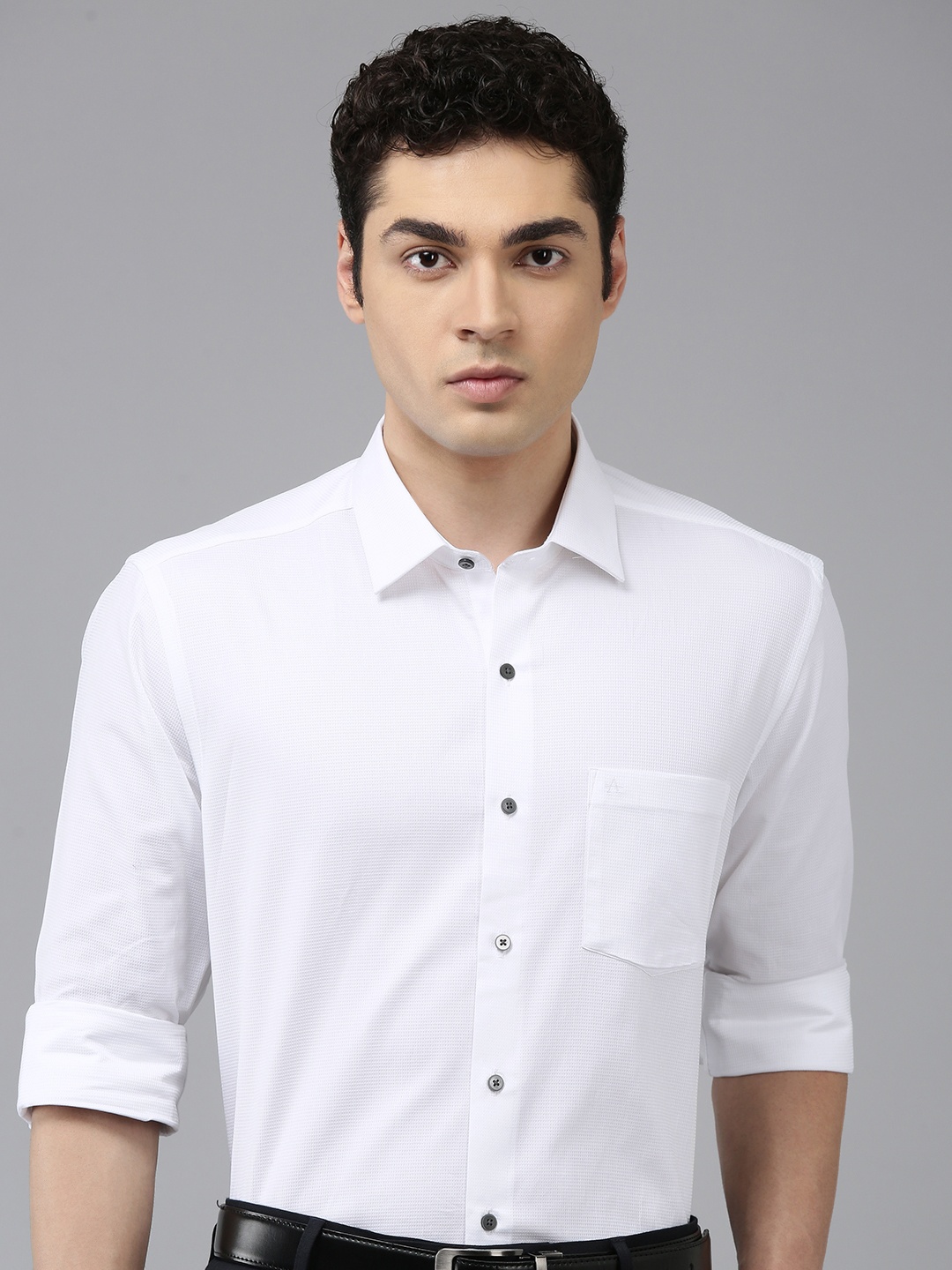 

Arrow Manhattan Slim Fit Textured Pure Cotton Formal Shirt, White