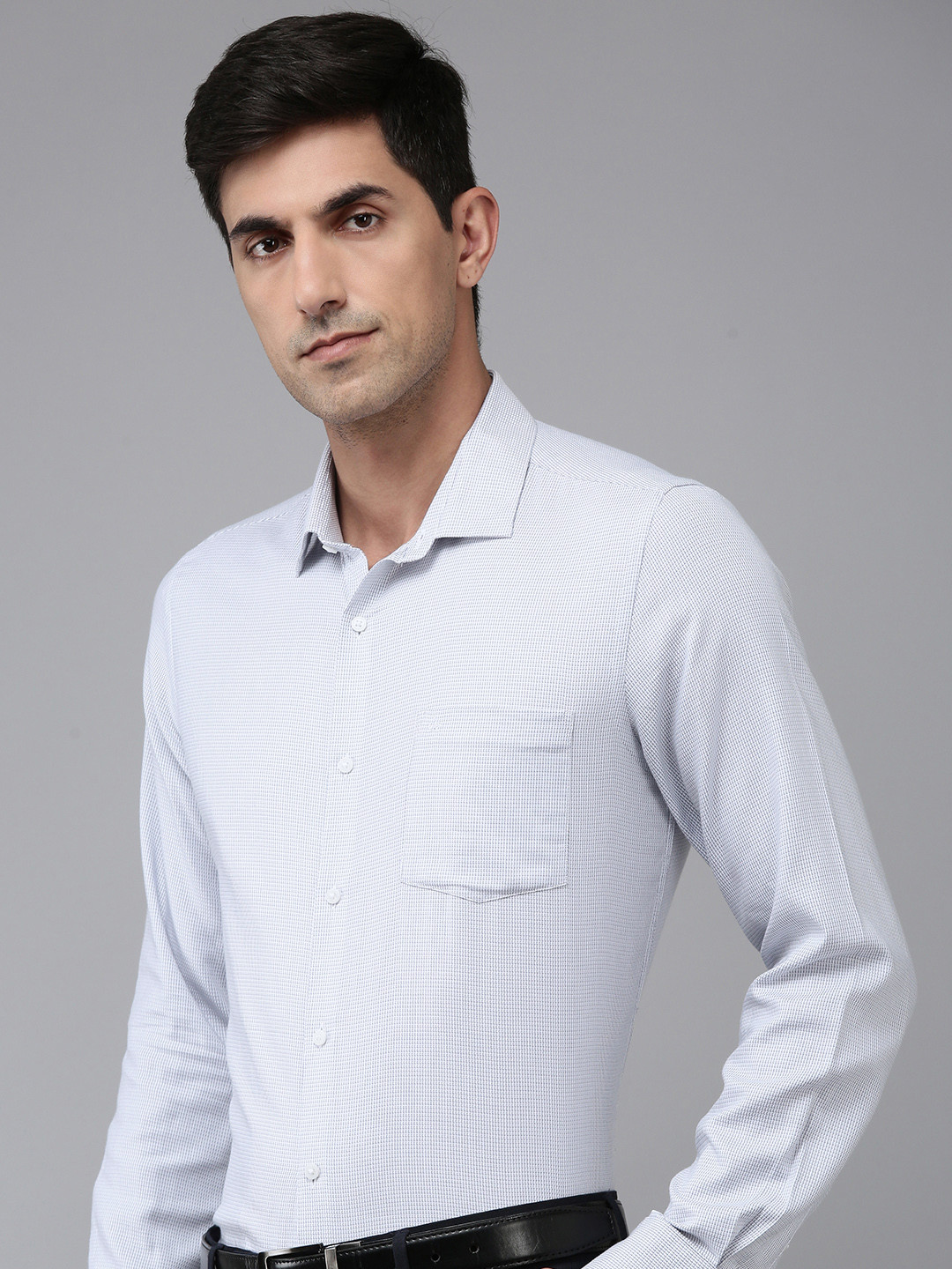

Arrow Pure Cotton Manhattan Slim Fit Opaque Formal Shirt, Grey