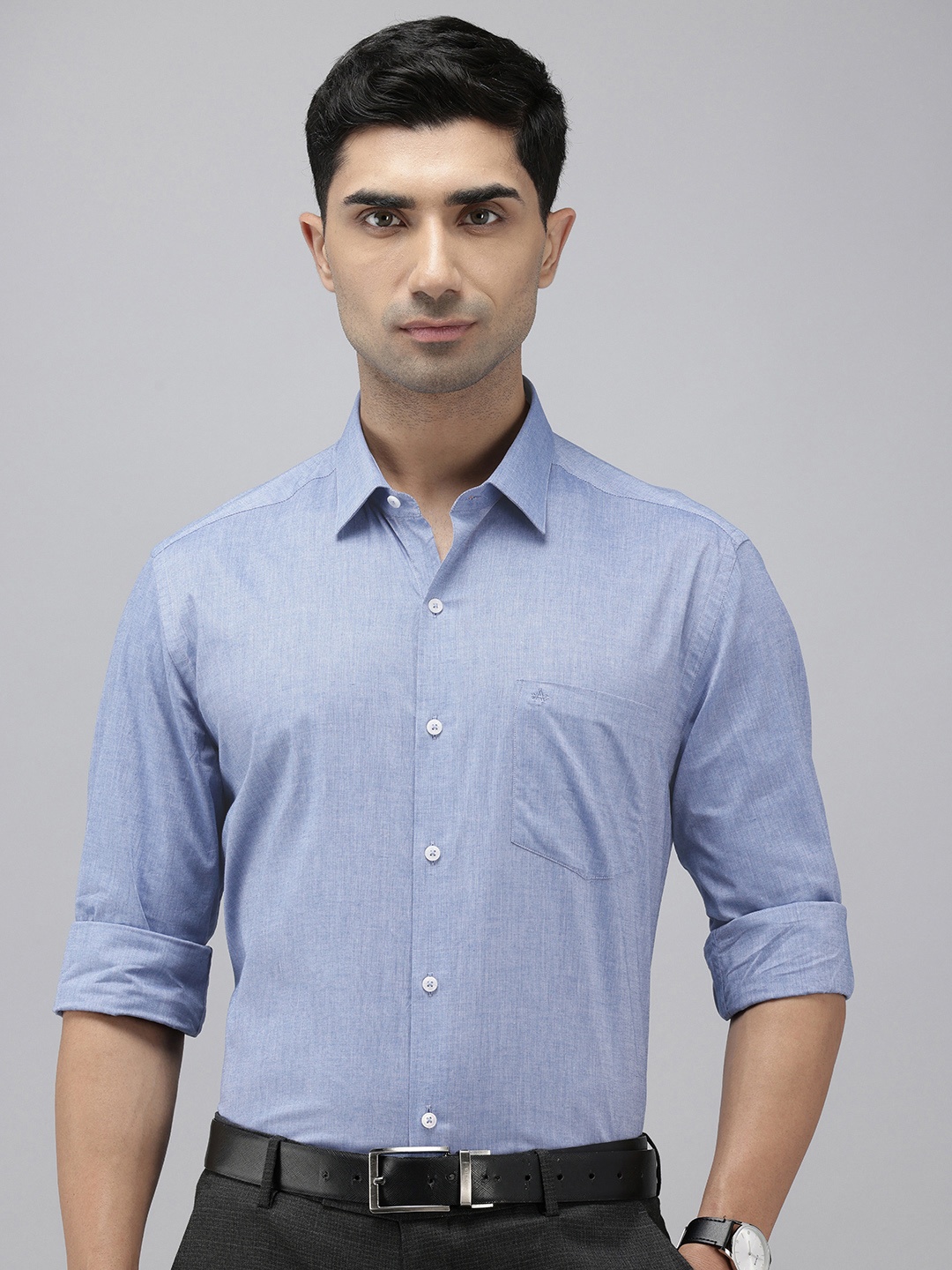 

Arrow Pure Cotton Manhattan Slim Fit Formal Shirt, Blue