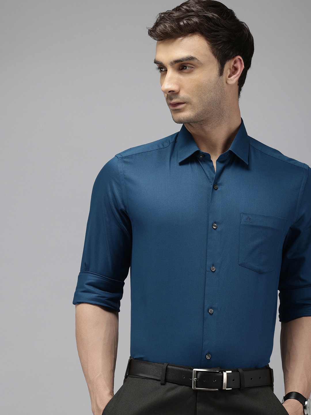 

Arrow Men Manhattan Slim Fit Opaque Formal Shirt, Teal
