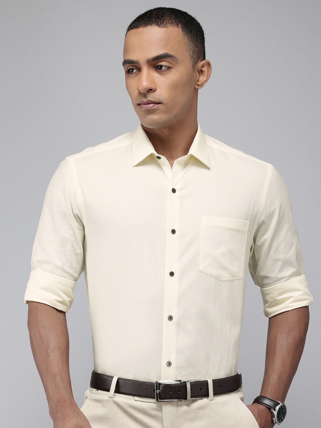 

Arrow Manhattan Slim Fit Opaque Pure Cotton Formal Shirt, Off white