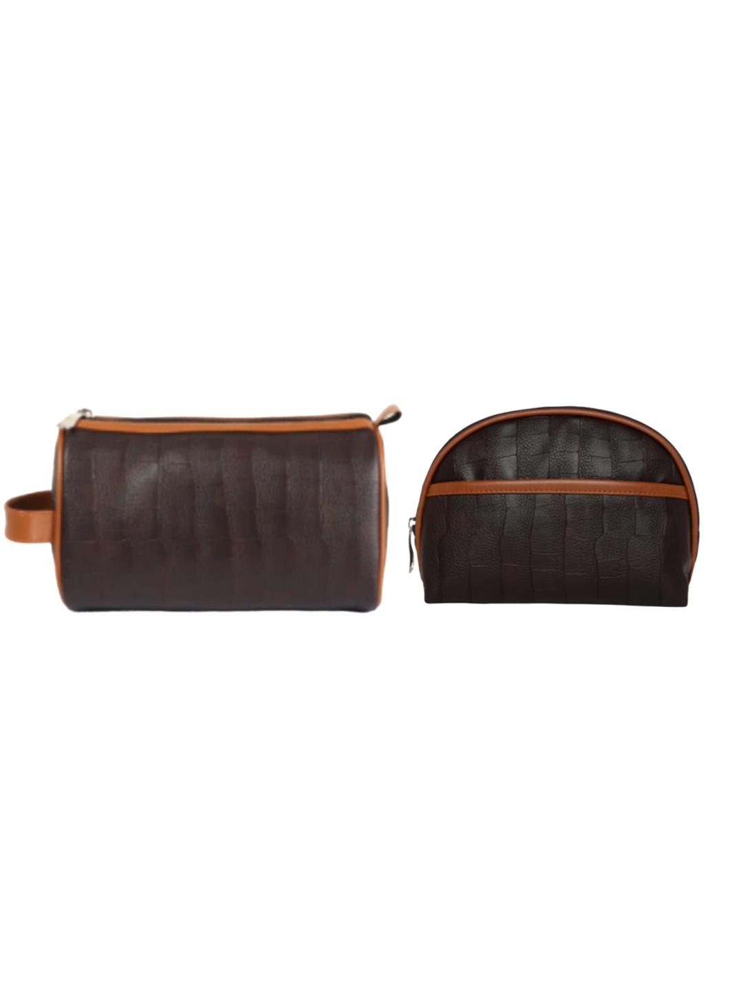 

i-SAC Set of 2 Textured Pouch Travel Accessory, Brown