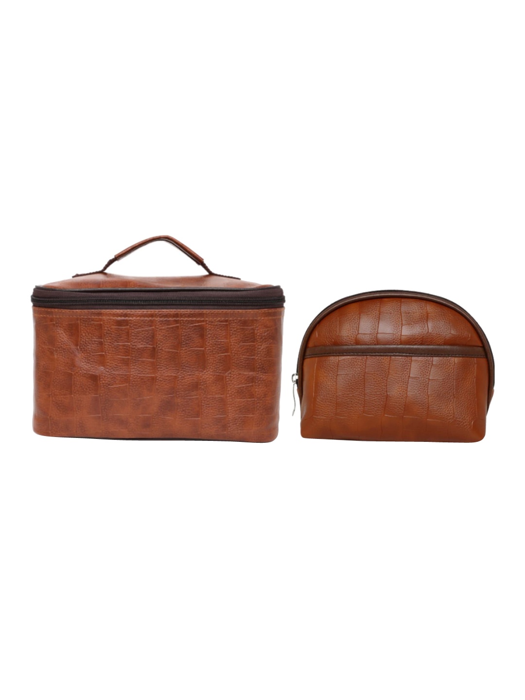 

i-SAC Set of 2 Textured Pouch Travel Accessory, Brown