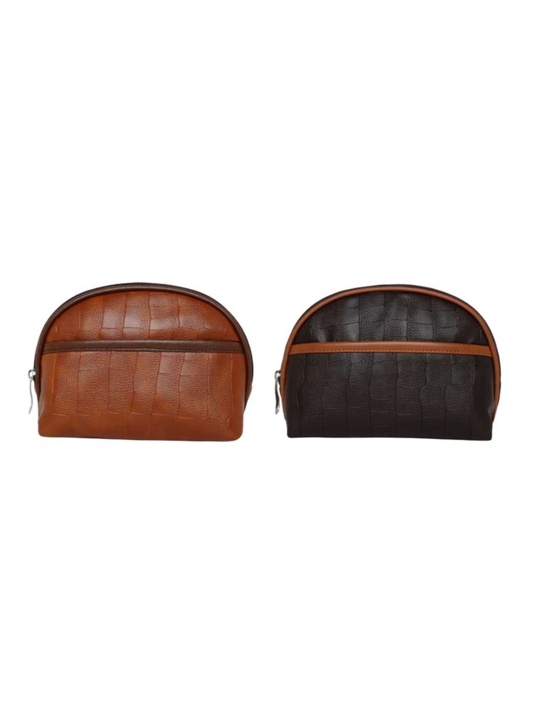 

i-SAC Set of 2 Textured Pouch Travel Accessory, Brown