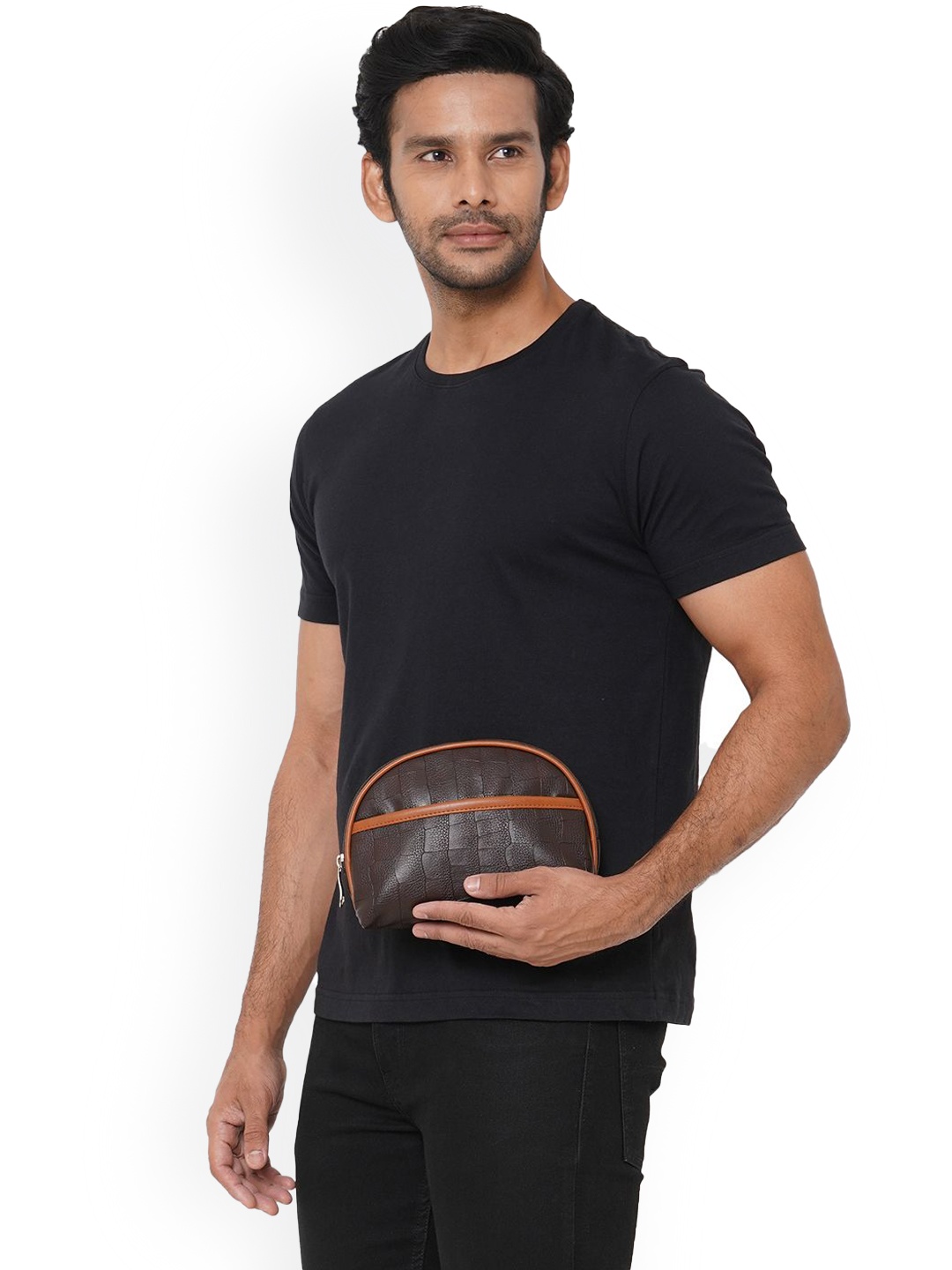 

i-SAC Set of 2 Textured Pouch, Brown