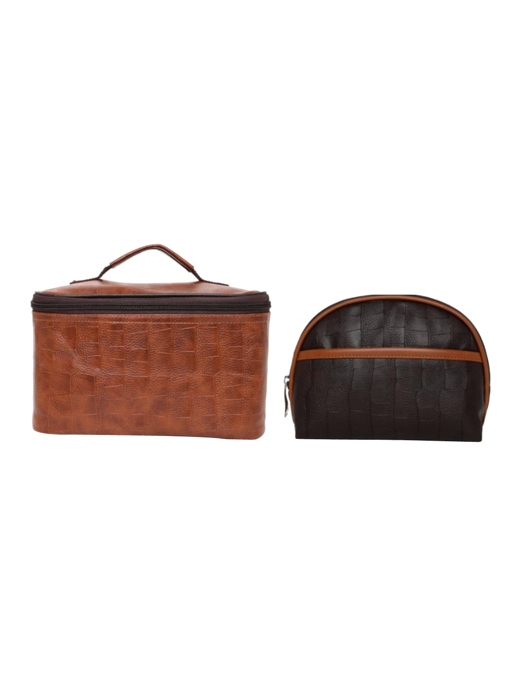

i-SAC Set of 2 Textured Pouch Travel Accessory, Brown