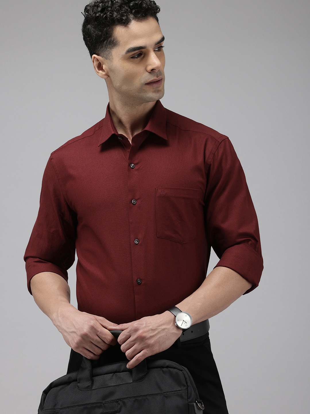 

Arrow Men Manhattan Slim Fit Pure Cotton Formal Shirt, Red