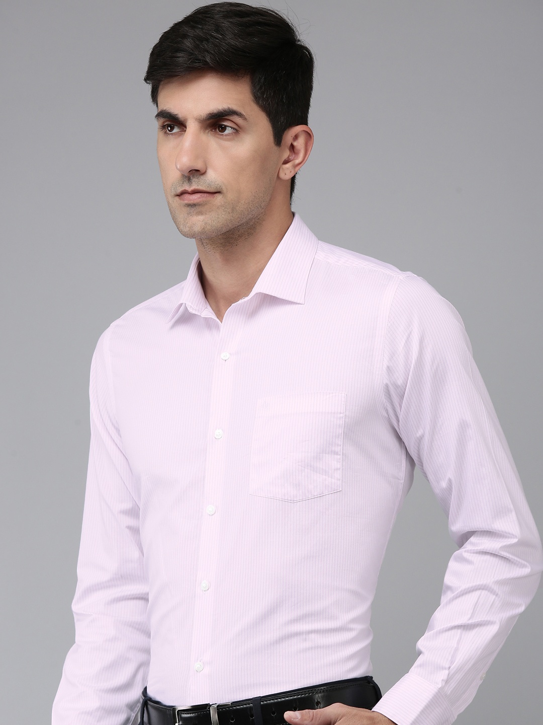 

Arrow Pure Cotton Manhattan Slim Fit Striped Formal Shirt, White