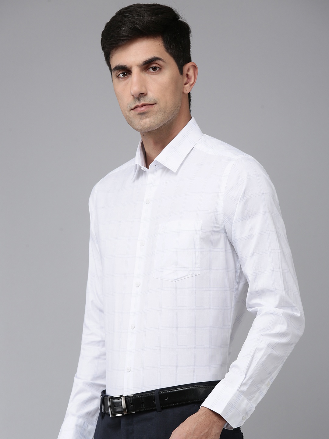 

Arrow Pure Cotton Manhattan Slim Fit Tartan Checked Formal Shirt, White