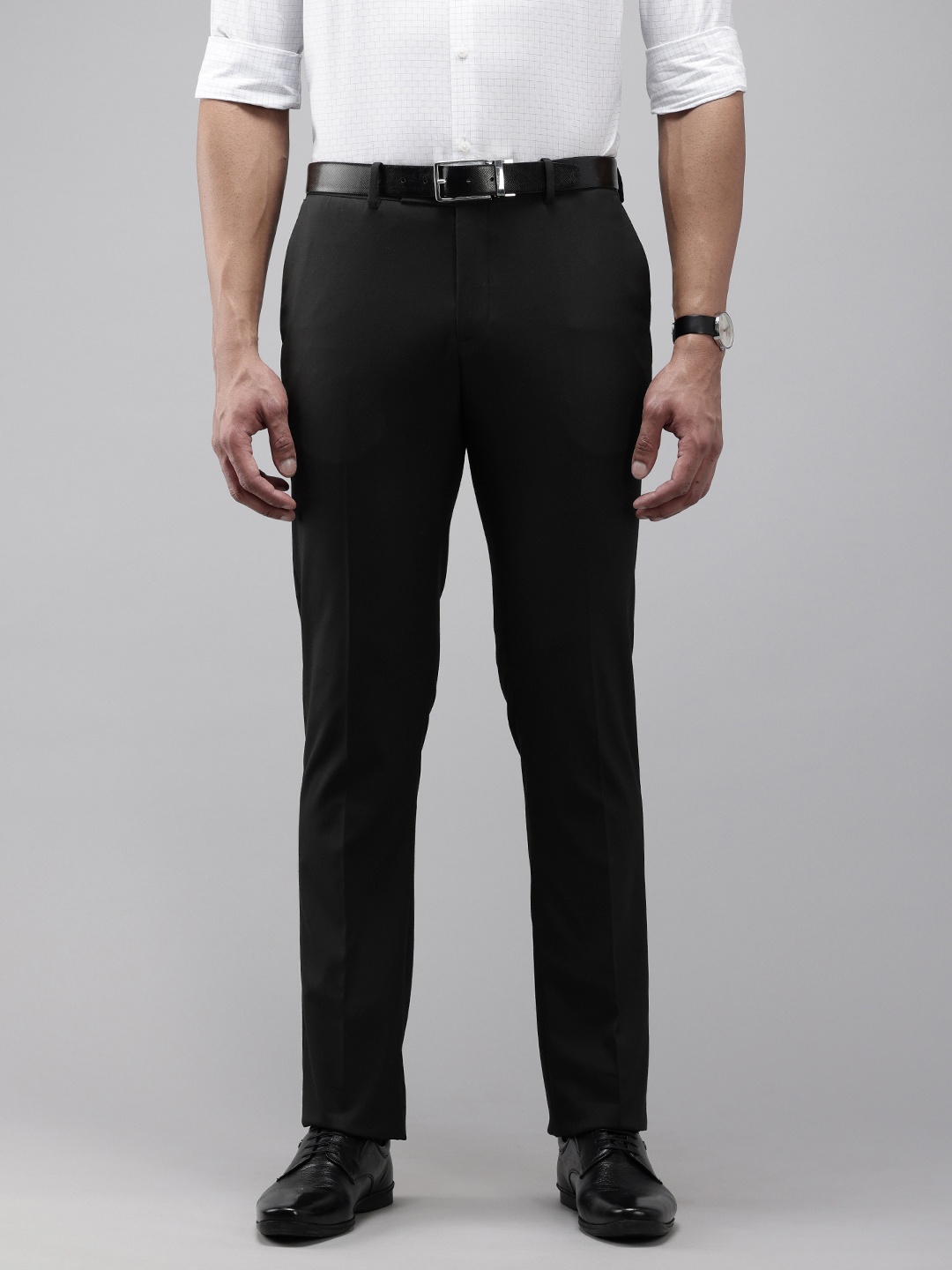 

Arrow Men Tailored Fit Formal Trousers, Black