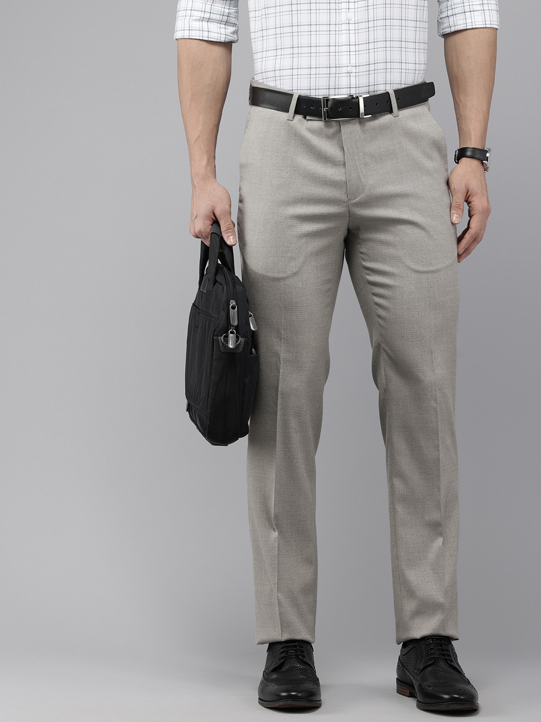 

Arrow Men Hudson Tailored Fit Formal Trousers, Grey