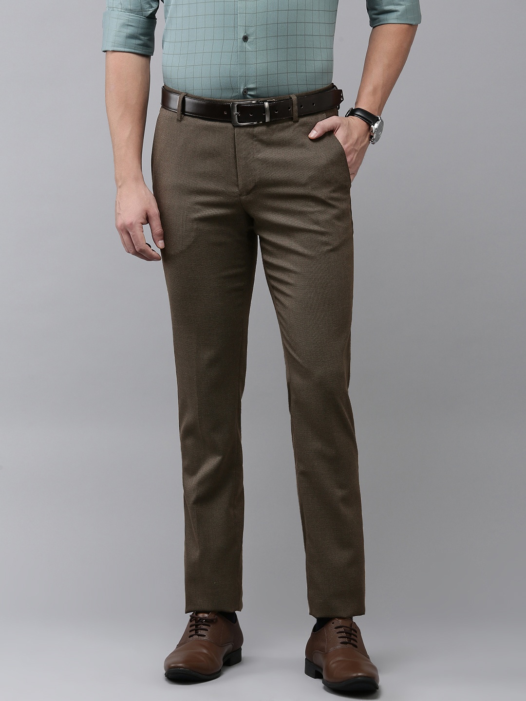 

Arrow Men Tapered Fit Trousers, Brown