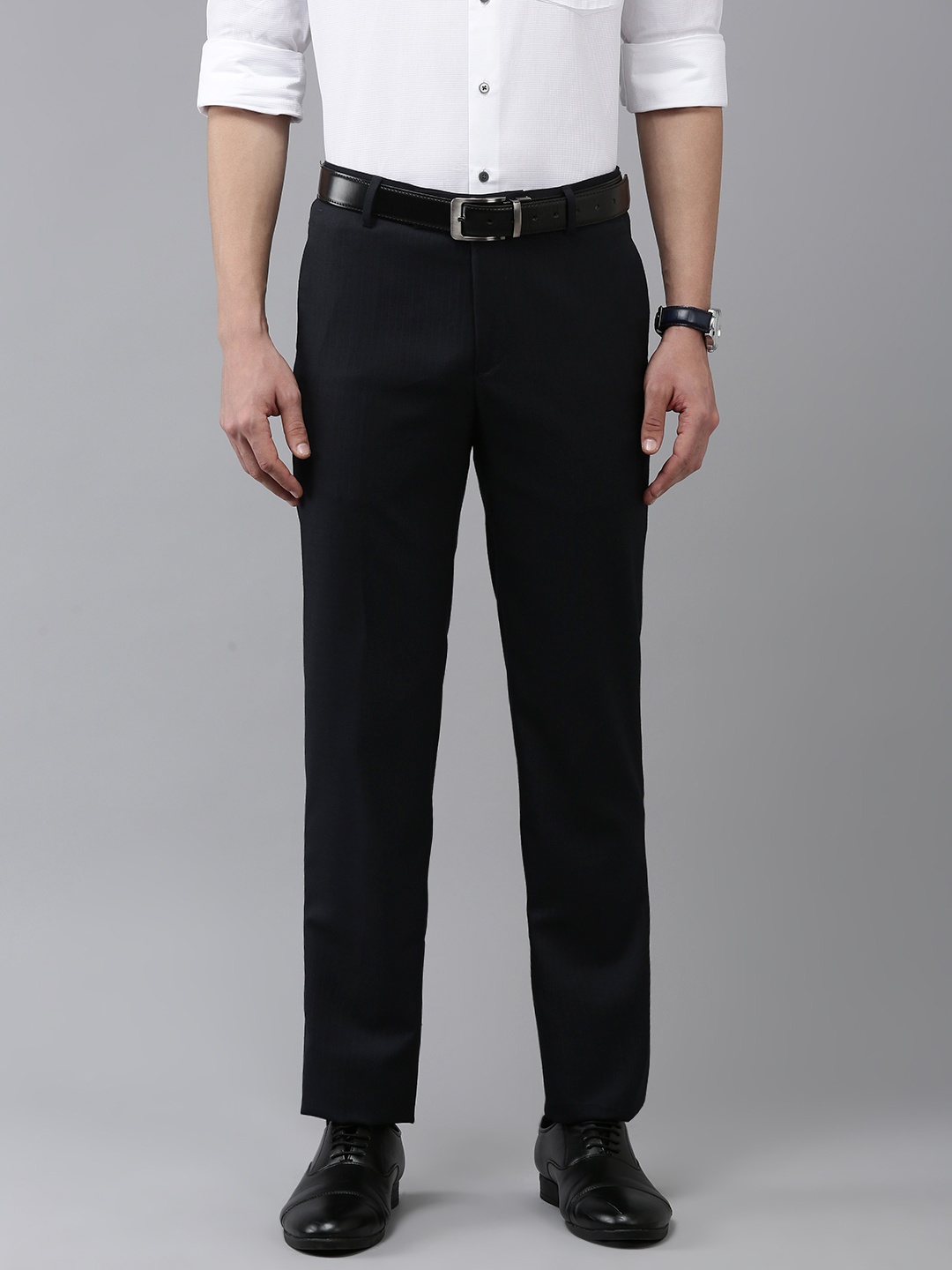 

Arrow Checked Original Tapered Fit Formal Trousers, Navy blue