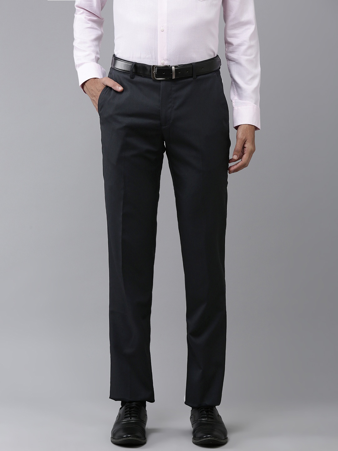 

Arrow Men Original Tapered Fit Formal Trousers, Navy blue