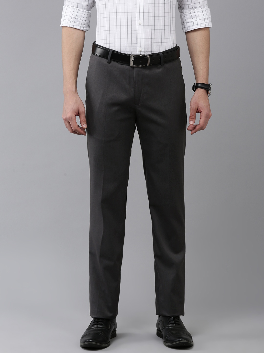 

Arrow Men Original Tapered Fit Formal Trousers, Grey