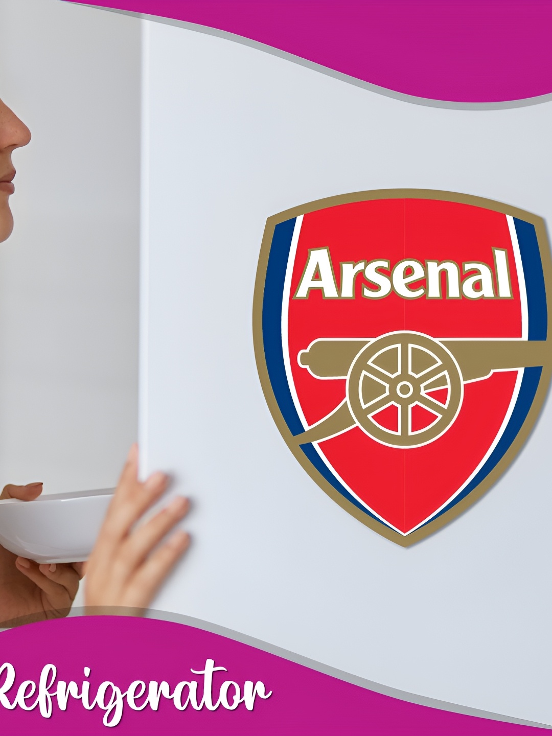 

Bhai Please Red Arsenal Wooden Fridge Decorative Magnet