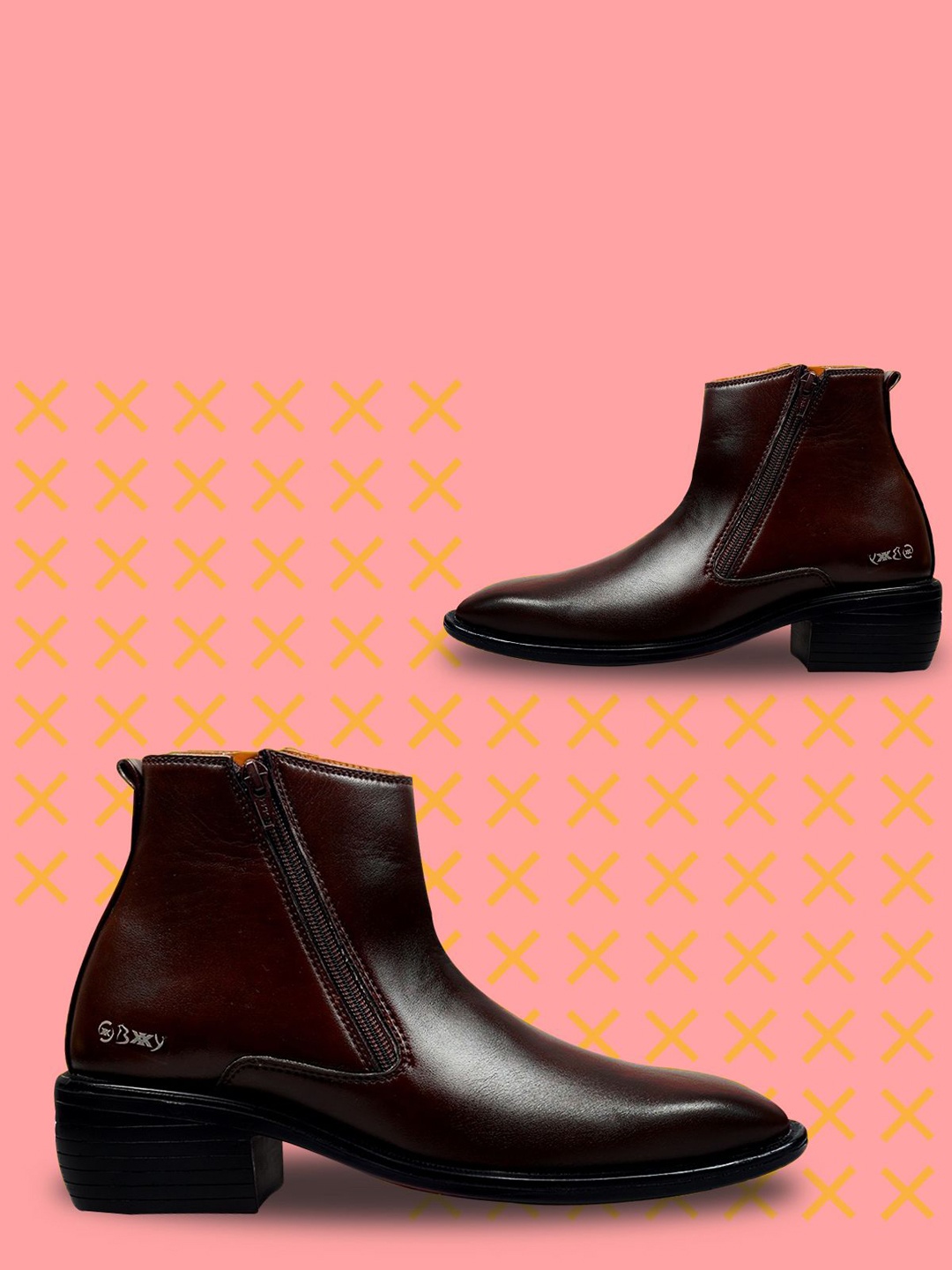 

Bxxy Men Block Heeled Boots, Brown