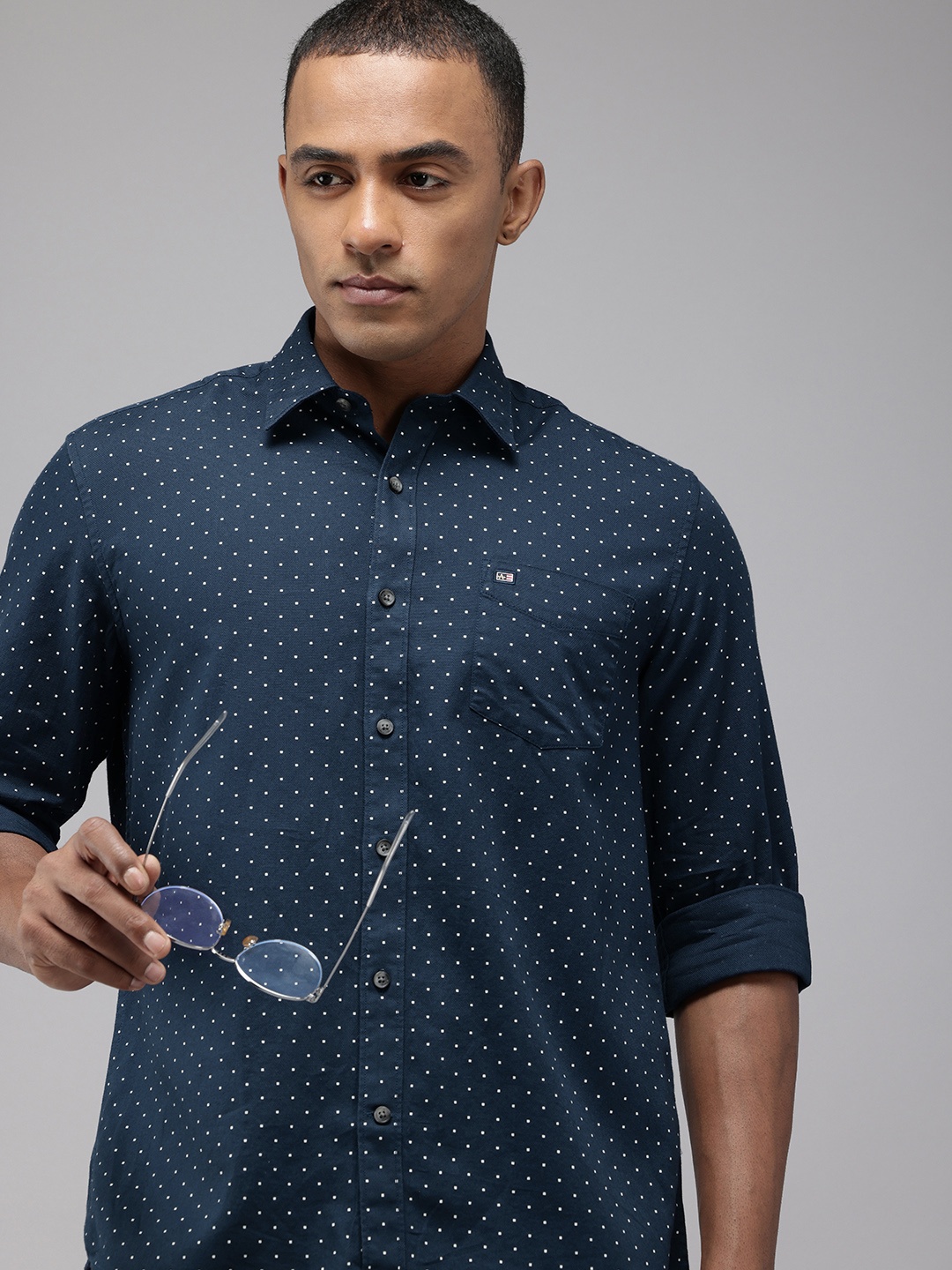 

Arrow Sport Printed Slim Fit Opaque Pure Cotton Casual Shirt, Blue