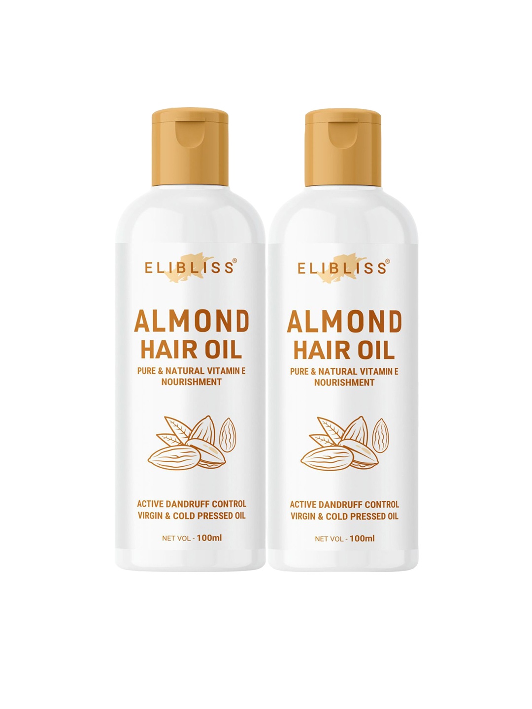 

ELIBLISS Set Of 2 Almond Hair Oil With Vitamin E - 100ml Each, Bronze