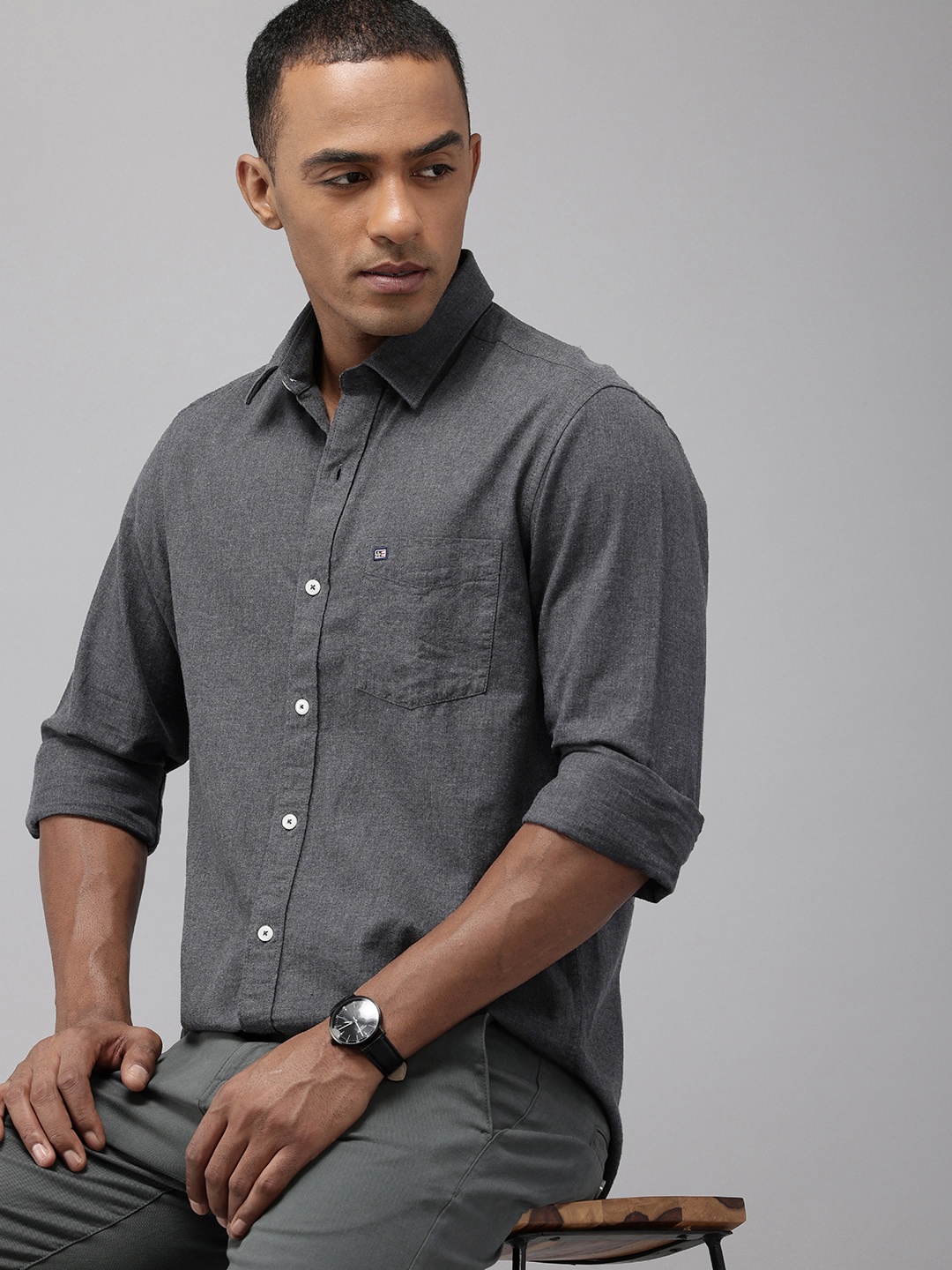 

Arrow Sport Manhattan Slim Fit Pure Cotton Casual Shirt, Grey
