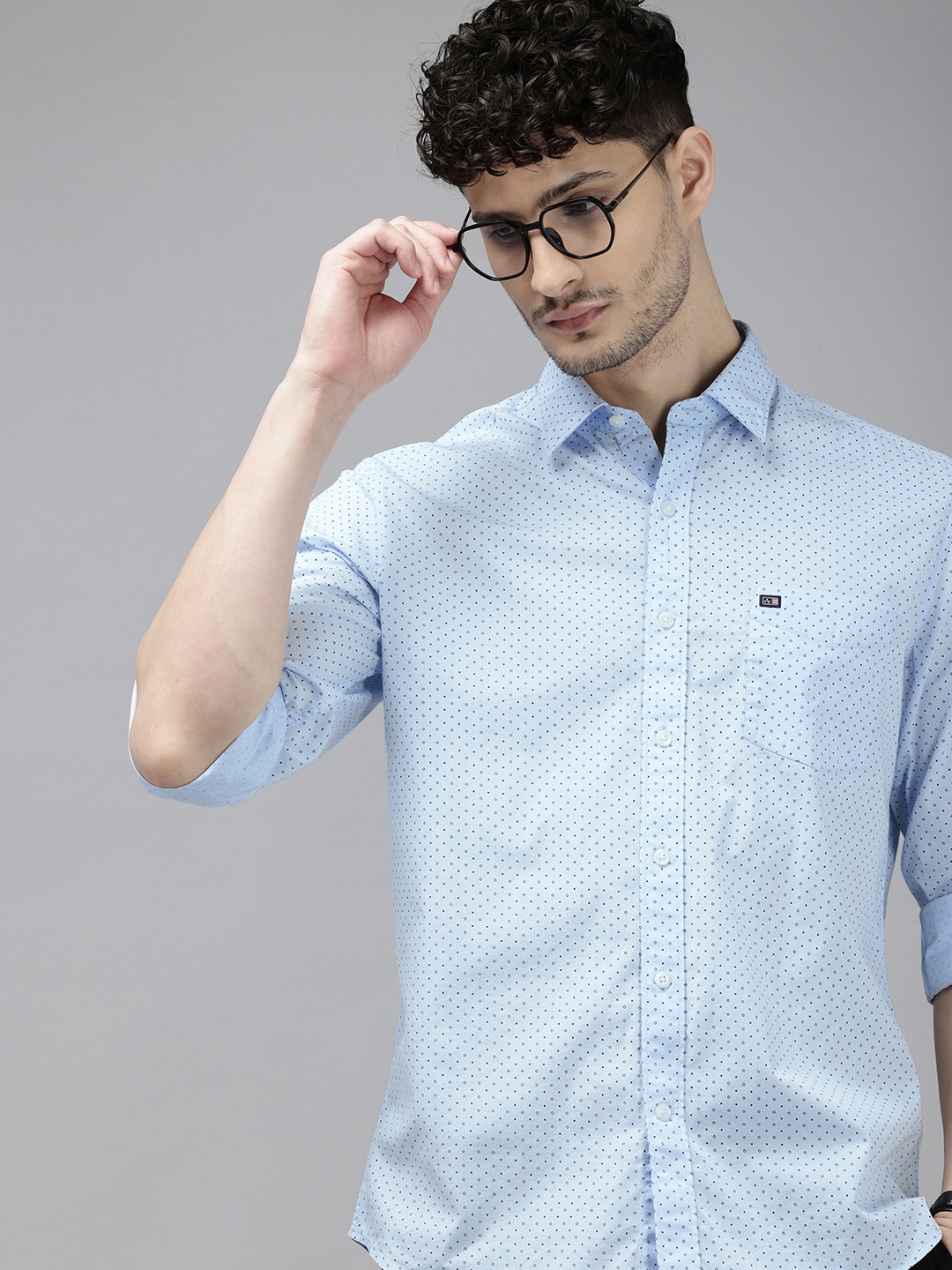 

Arrow Sport Pure Cotton Slim Fit Opaque Printed Casual Shirt, Blue