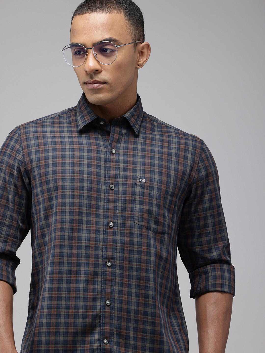 

Arrow Sport Checked Slim Fit Opaque Pure Cotton Casual Shirt, Multi